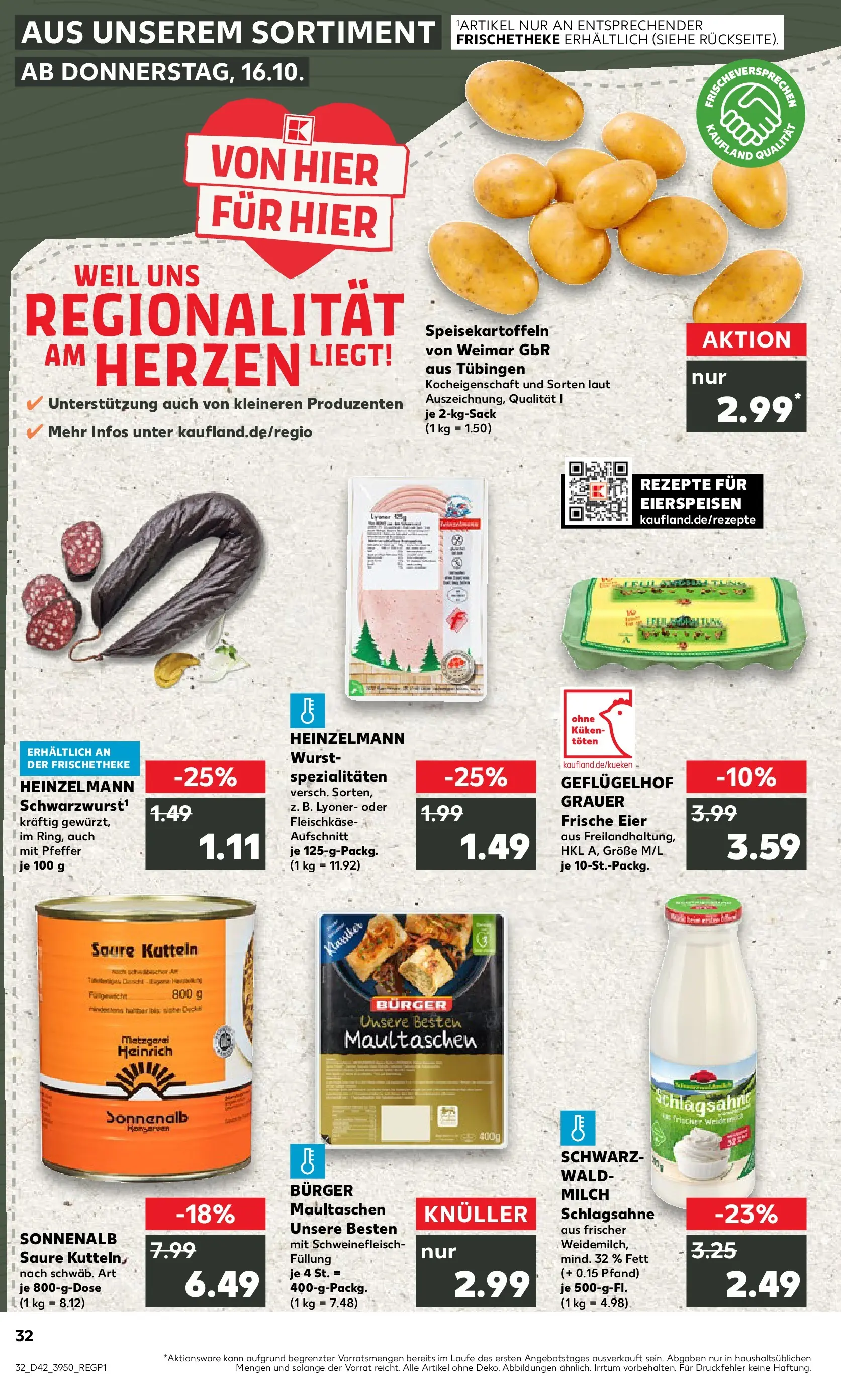 Prospekt Kaufland ab 19.10.2025 » Angebote und Werbung Online | Seite: 32 | Produkte: Milch, Eier, Pfeffer, Wurst Prospekt Kaufland ab 19.10.2025 » Angebote Online zum Blättern | Seite: 32 | Produkte: Milch, Eier, Pfeffer, Wurst