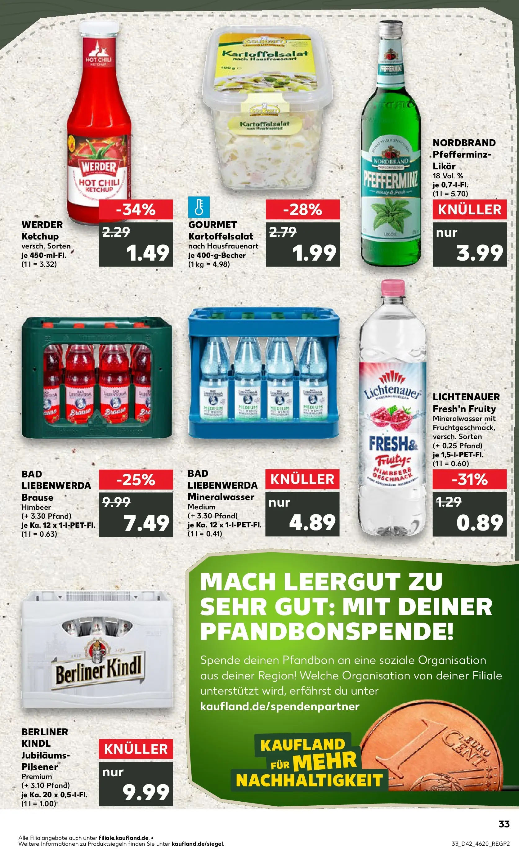 Prospekt Kaufland ab 19.10.2025 » Angebote Online zum Blättern | Seite: 33 | Produkte: Berliner, Likör, Mineralwasser, Himbeere