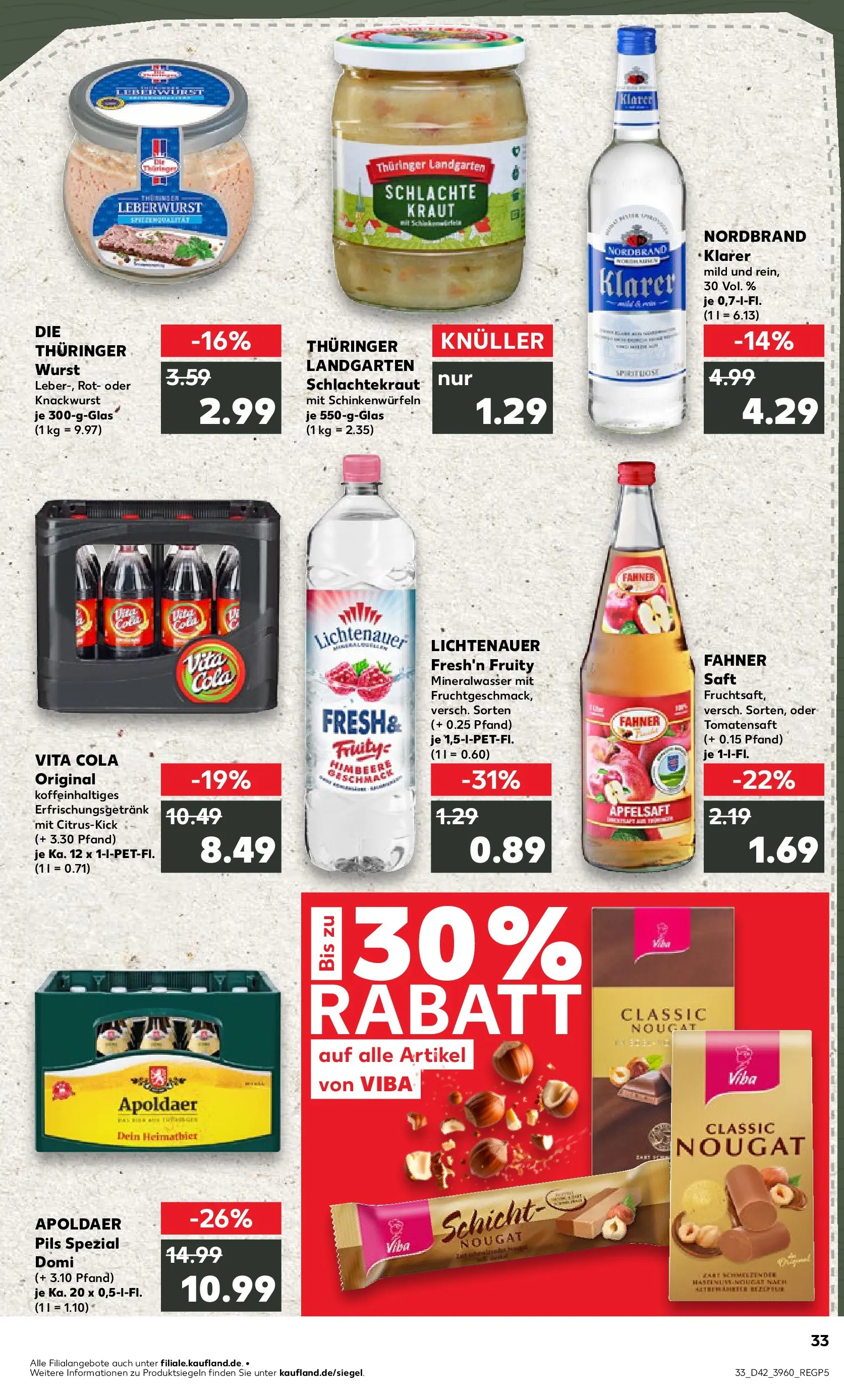Prospekt Kaufland ab 19.10.2025 » Angebote und Werbung Online | Seite: 33 | Produkte: Pils, Mineralwasser, Himbeere, Saft Prospekt Kaufland ab 19.10.2025 » Angebote Online zum Blättern | Seite: 33 | Produkte: Pils, Mineralwasser, Himbeere, Saft