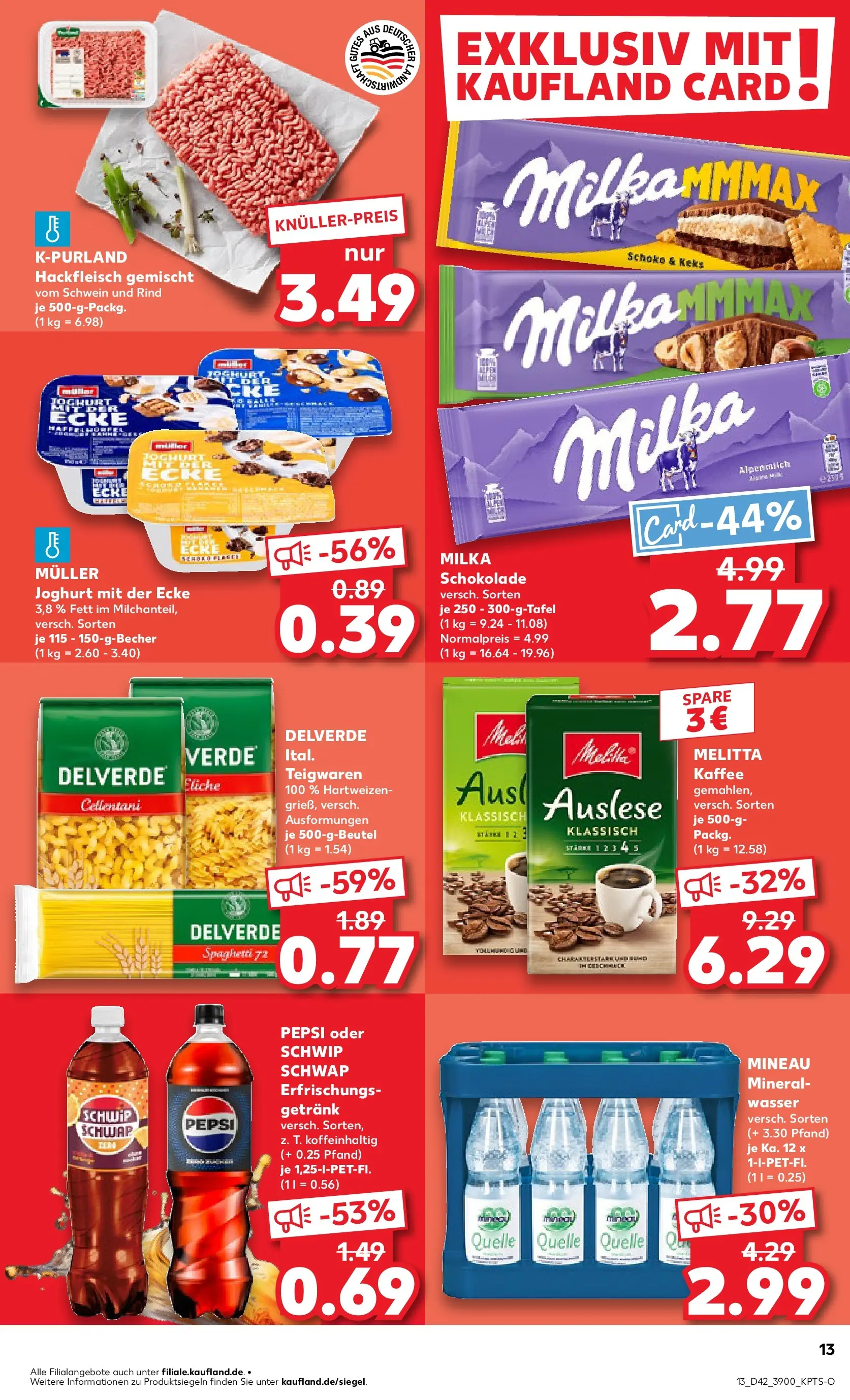 Prospekt Kaufland ab 19.10.2025 » Angebote und Werbung Online | Seite: 13 | Produkte: Kaffee, Wasser, Pepsi, Pasta Prospekt Kaufland ab 19.10.2025 » Angebote Online zum Blättern | Seite: 13 | Produkte: Kaffee, Wasser, Pepsi, Pasta
