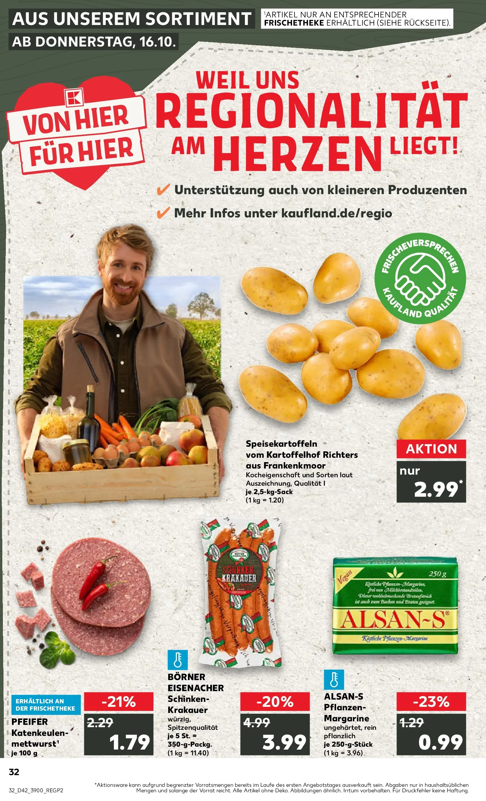 Prospekt Kaufland ab 19.10.2025 » Angebote und Werbung Online | Seite: 32 | Produkte: Margarine, Schinken Prospekt Kaufland ab 19.10.2025 » Angebote Online zum Blättern | Seite: 32 | Produkte: Margarine, Schinken