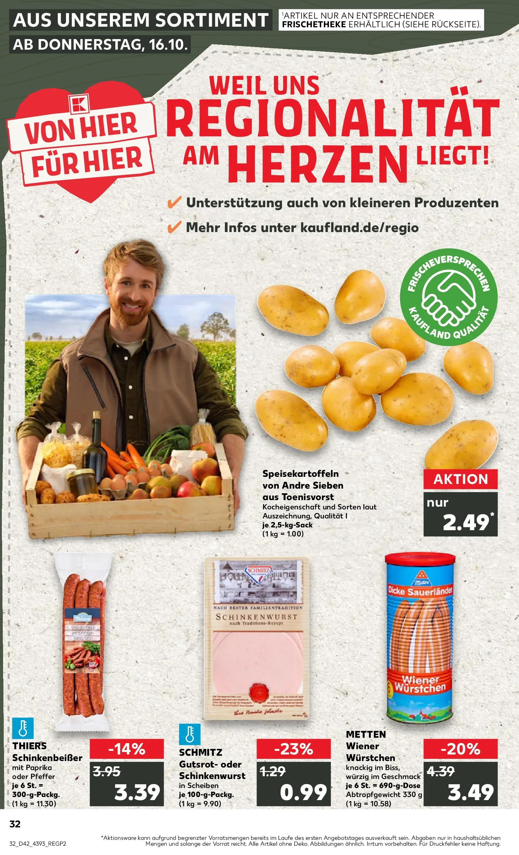 Prospekt Kaufland ab 19.10.2025 » Angebote und Werbung Online | Seite: 32 | Produkte: Wiener wurstchen, Paprika, Pfeffer Prospekt Kaufland ab 19.10.2025 » Angebote Online zum Blättern | Seite: 32 | Produkte: Wiener wurstchen, Paprika, Pfeffer