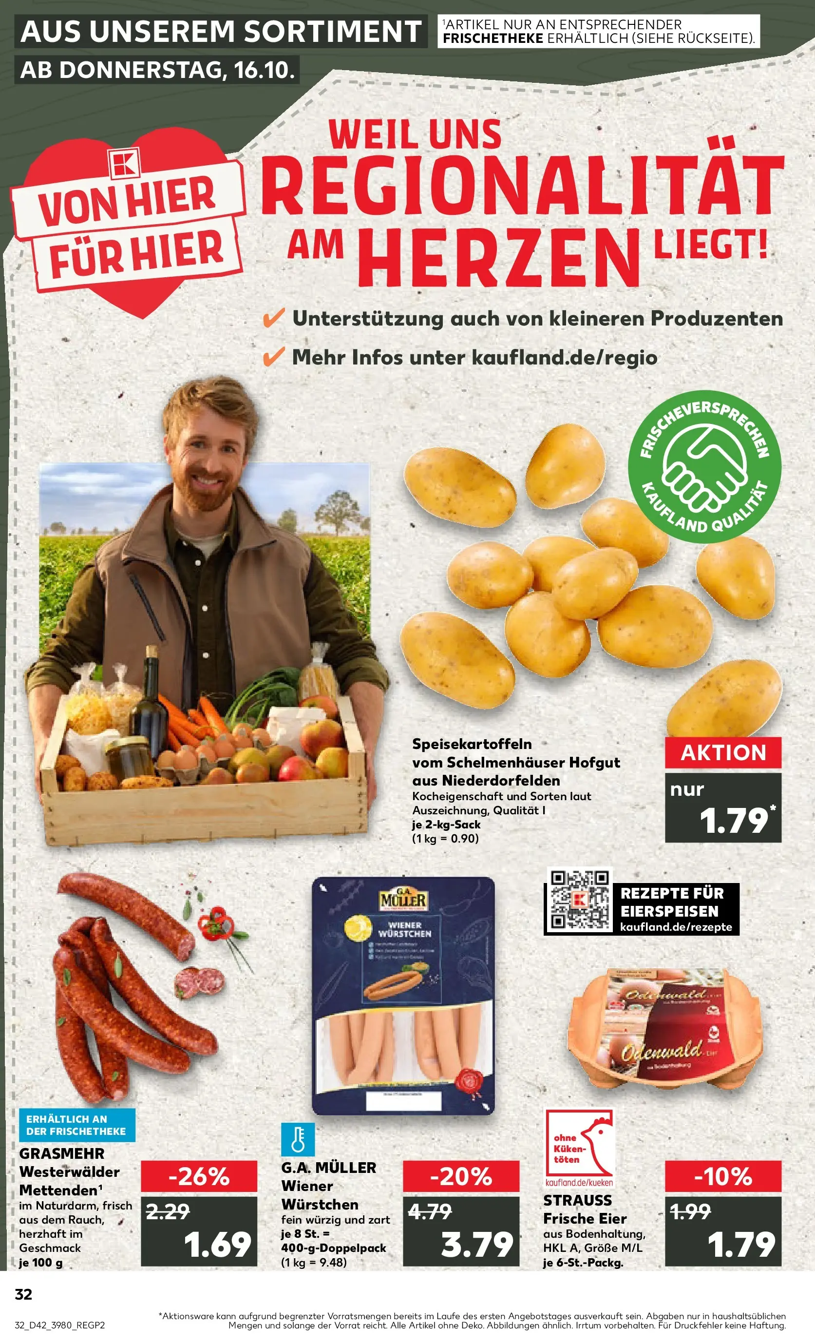 Prospekt Kaufland ab 19.10.2025 » Angebote und Werbung Online | Seite: 32 | Produkte: Wiener wurstchen, Eier Prospekt Kaufland ab 19.10.2025 » Angebote Online zum Blättern | Seite: 32 | Produkte: Wiener wurstchen, Eier