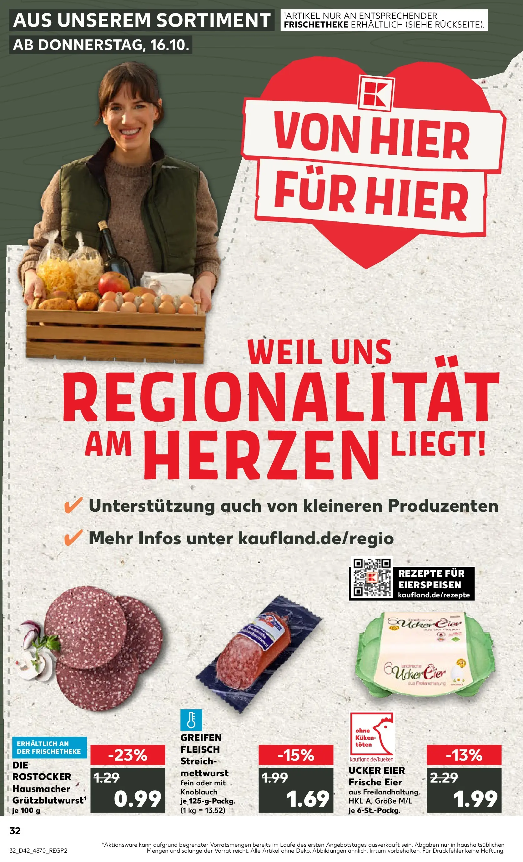 Prospekt Kaufland ab 19.10.2025 » Angebote und Werbung Online | Seite: 32 | Produkte: Eier, Knoblauch, Fleisch Prospekt Kaufland ab 19.10.2025 » Angebote Online zum Blättern | Seite: 32 | Produkte: Eier, Knoblauch, Fleisch