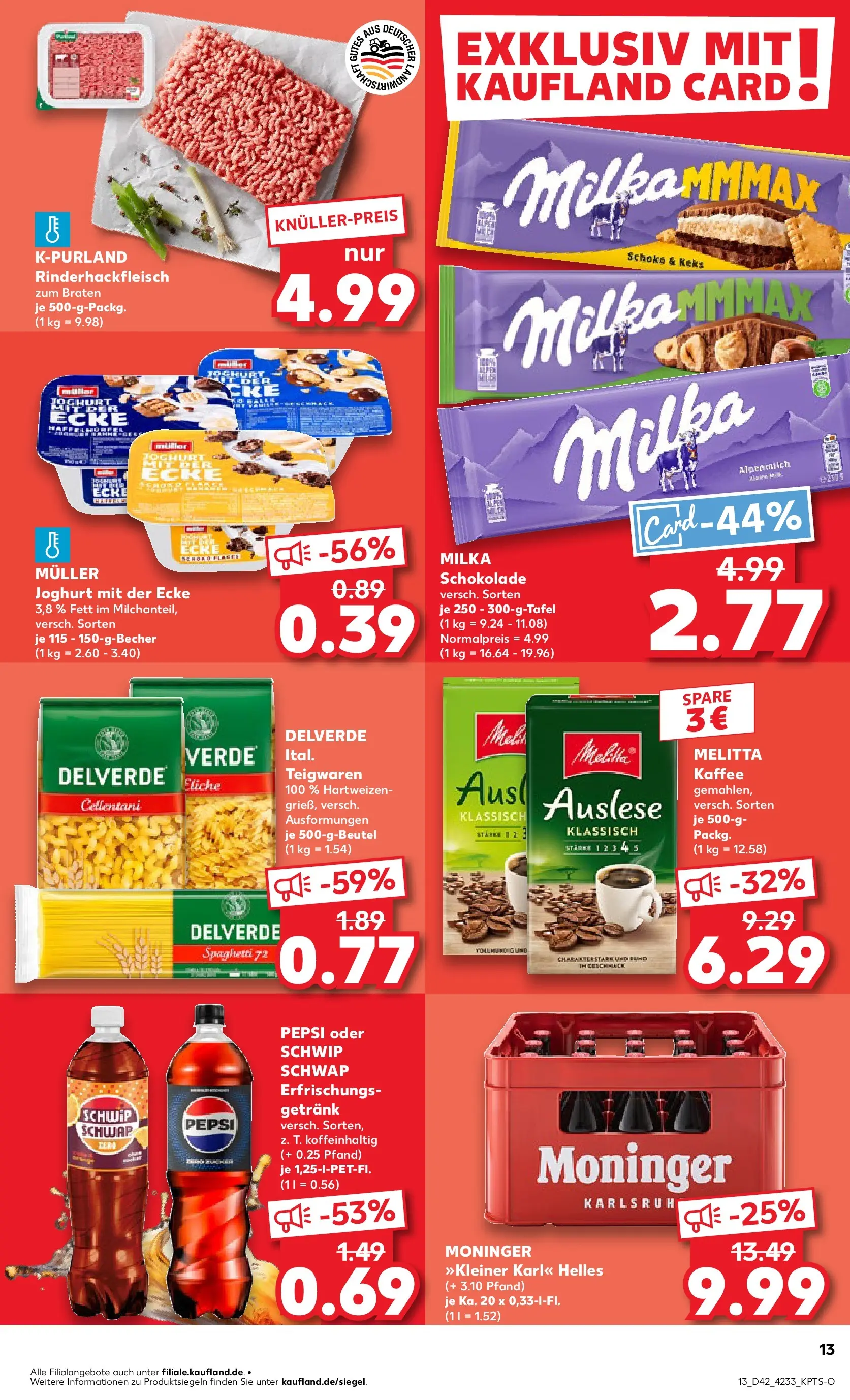 Prospekt Kaufland ab 19.10.2025 » Angebote und Werbung Online | Seite: 13 | Produkte: Joghurt, Kaffee, Schokolade, Schwip schwap Prospekt Kaufland ab 19.10.2025 » Angebote Online zum Blättern | Seite: 13 | Produkte: Joghurt, Kaffee, Schokolade, Schwip schwap