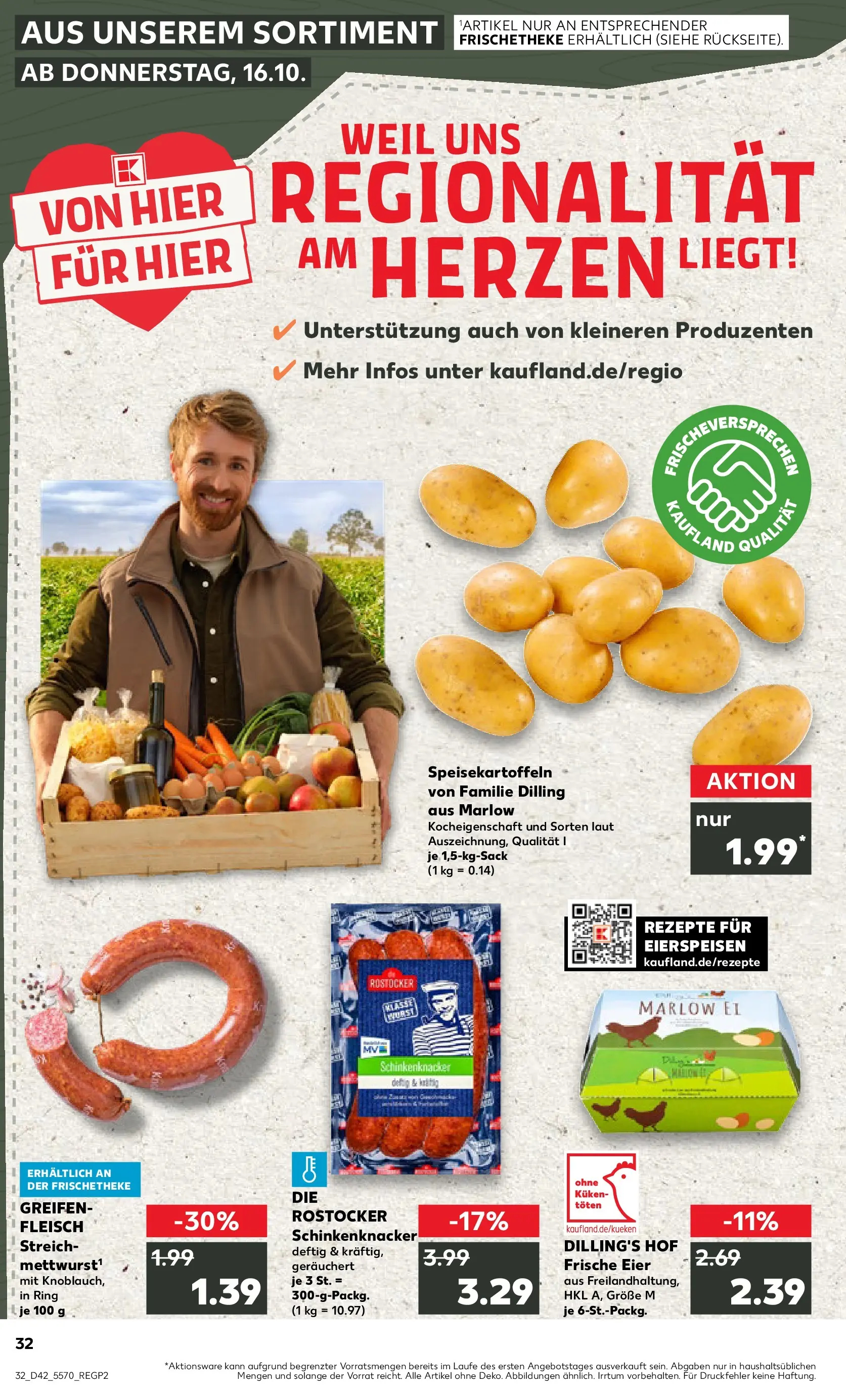 Prospekt Kaufland ab 19.10.2025 » Angebote und Werbung Online | Seite: 32 | Produkte: Eier, Fleisch Prospekt Kaufland ab 19.10.2025 » Angebote Online zum Blättern | Seite: 32 | Produkte: Eier, Fleisch