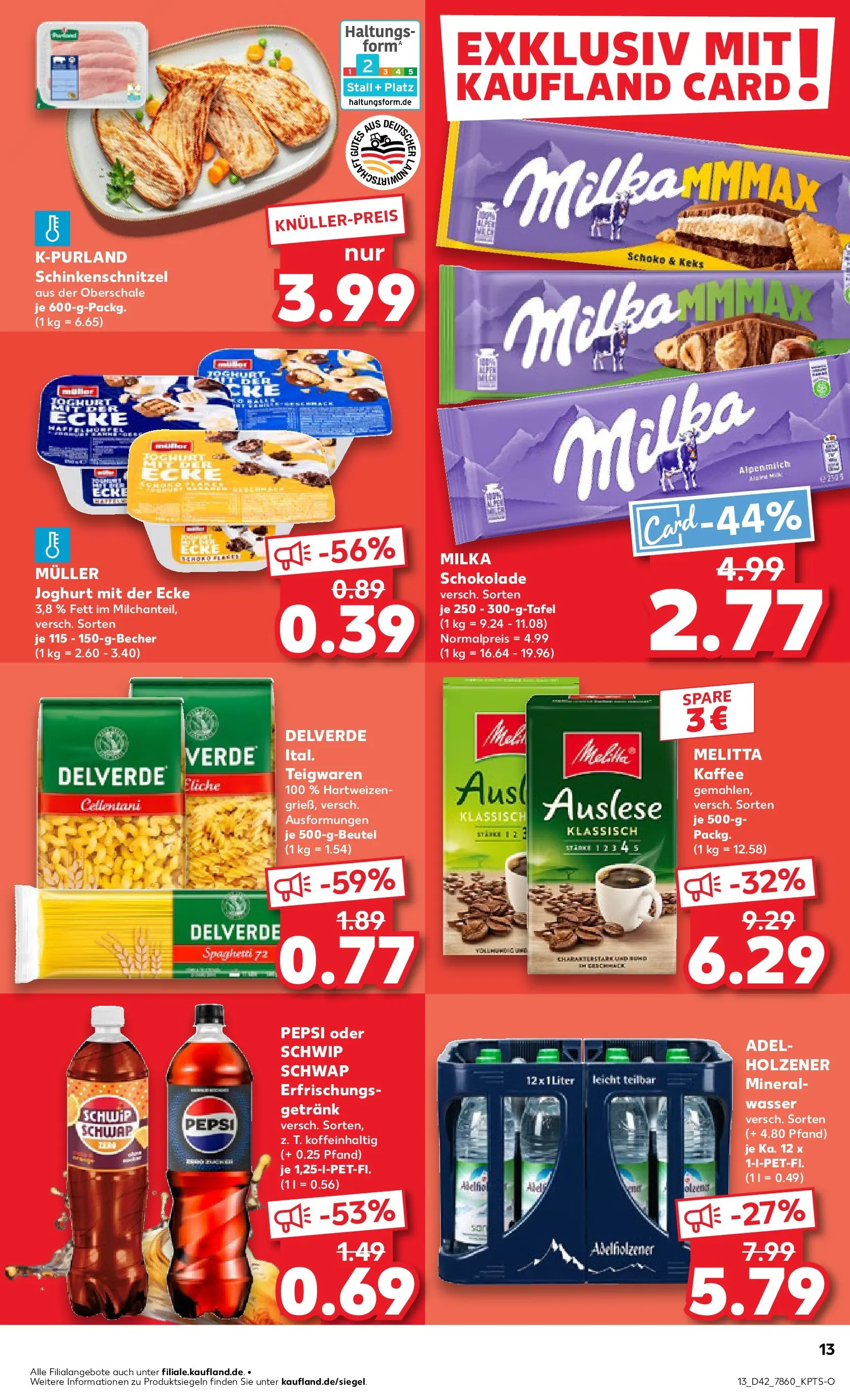 Prospekt Kaufland ab 19.10.2025 » Angebote und Werbung Online | Seite: 13 | Produkte: Melitta kaffee, Schwip schwap, Wasser, Pepsi Prospekt Kaufland ab 19.10.2025 » Angebote Online zum Blättern | Seite: 13 | Produkte: Melitta kaffee, Schwip schwap, Wasser, Pepsi