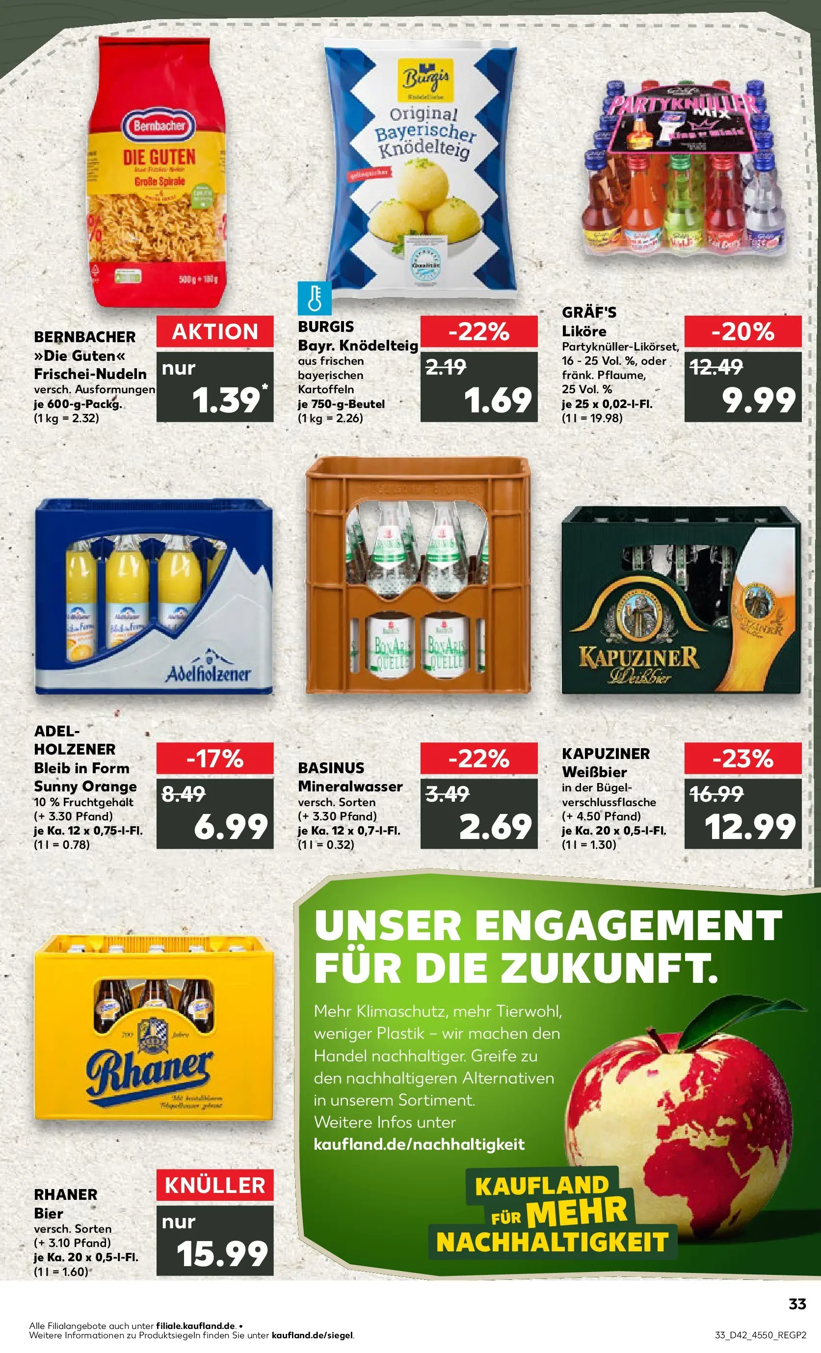 Prospekt Kaufland ab 19.10.2025 » Angebote und Werbung Online | Seite: 33 | Produkte: Bier, Weißbier, Adelholzener, Kartoffeln Prospekt Kaufland ab 19.10.2025 » Angebote Online zum Blättern | Seite: 33 | Produkte: Bier, Weißbier, Adelholzener, Kartoffeln