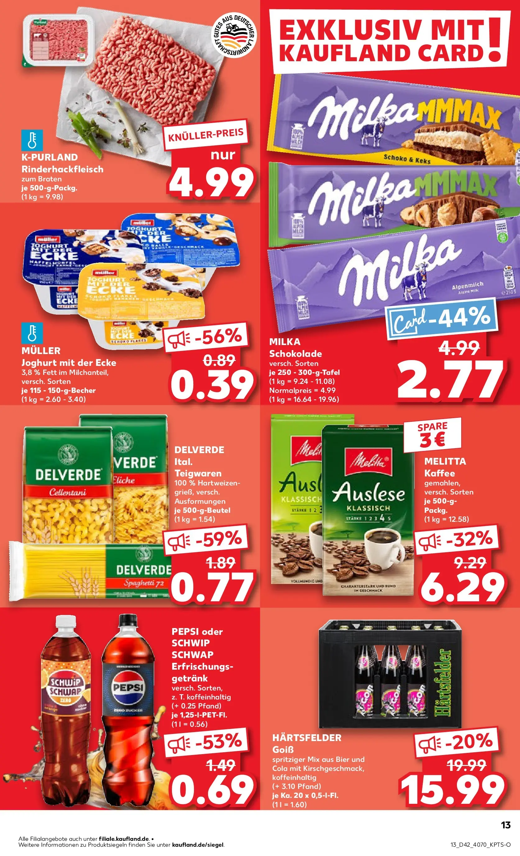 Prospekt Kaufland ab 19.10.2025 » Angebote und Werbung Online | Seite: 13 | Produkte: Melitta kaffee, Cola, Schwip schwap, Pepsi Prospekt Kaufland ab 19.10.2025 » Angebote Online zum Blättern | Seite: 13 | Produkte: Melitta kaffee, Cola, Schwip schwap, Pepsi