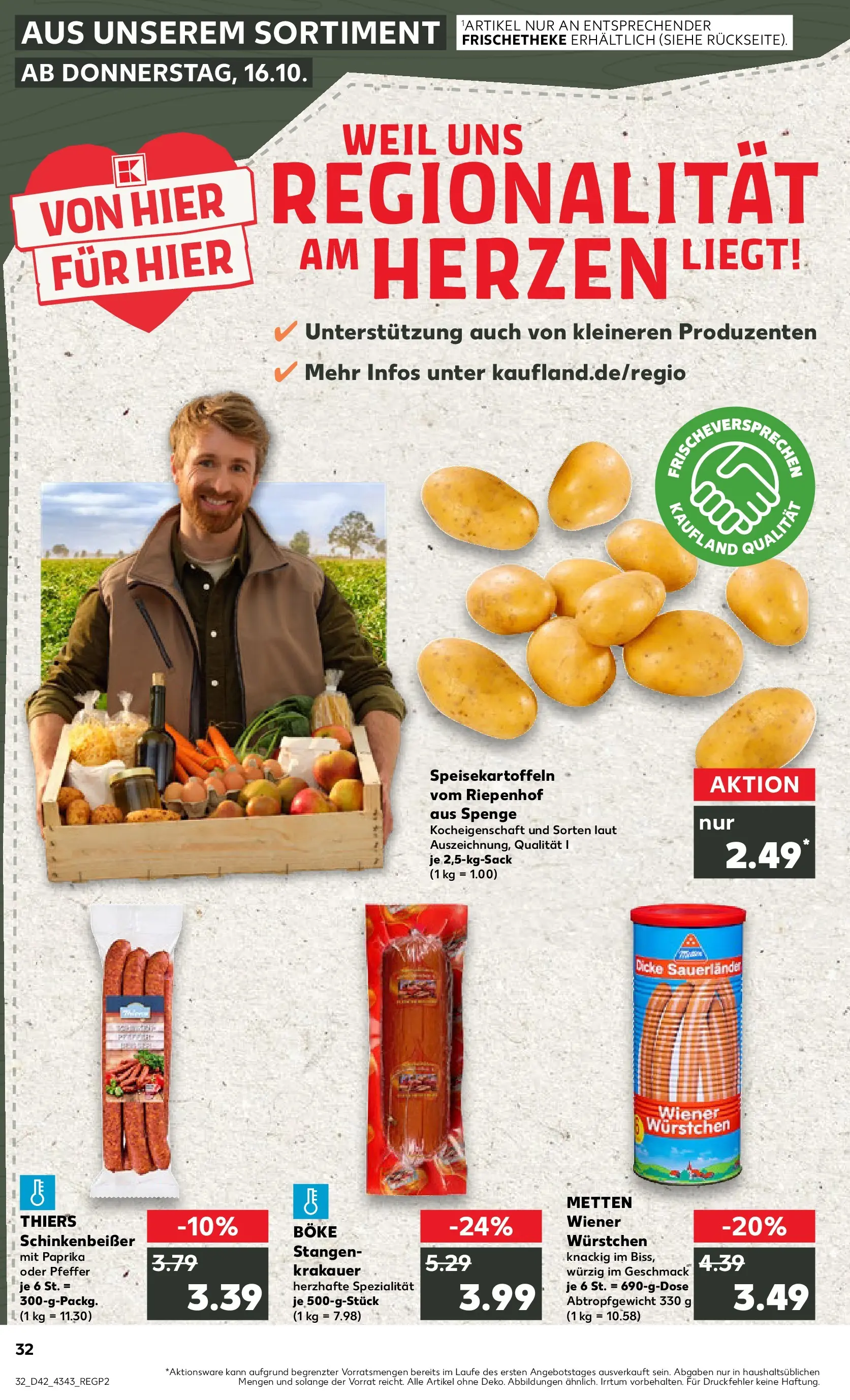 Prospekt Kaufland ab 19.10.2025 » Angebote und Werbung Online | Seite: 32 | Produkte: Wiener wurstchen, Paprika, Pfeffer Prospekt Kaufland ab 19.10.2025 » Angebote Online zum Blättern | Seite: 32 | Produkte: Wiener wurstchen, Paprika, Pfeffer