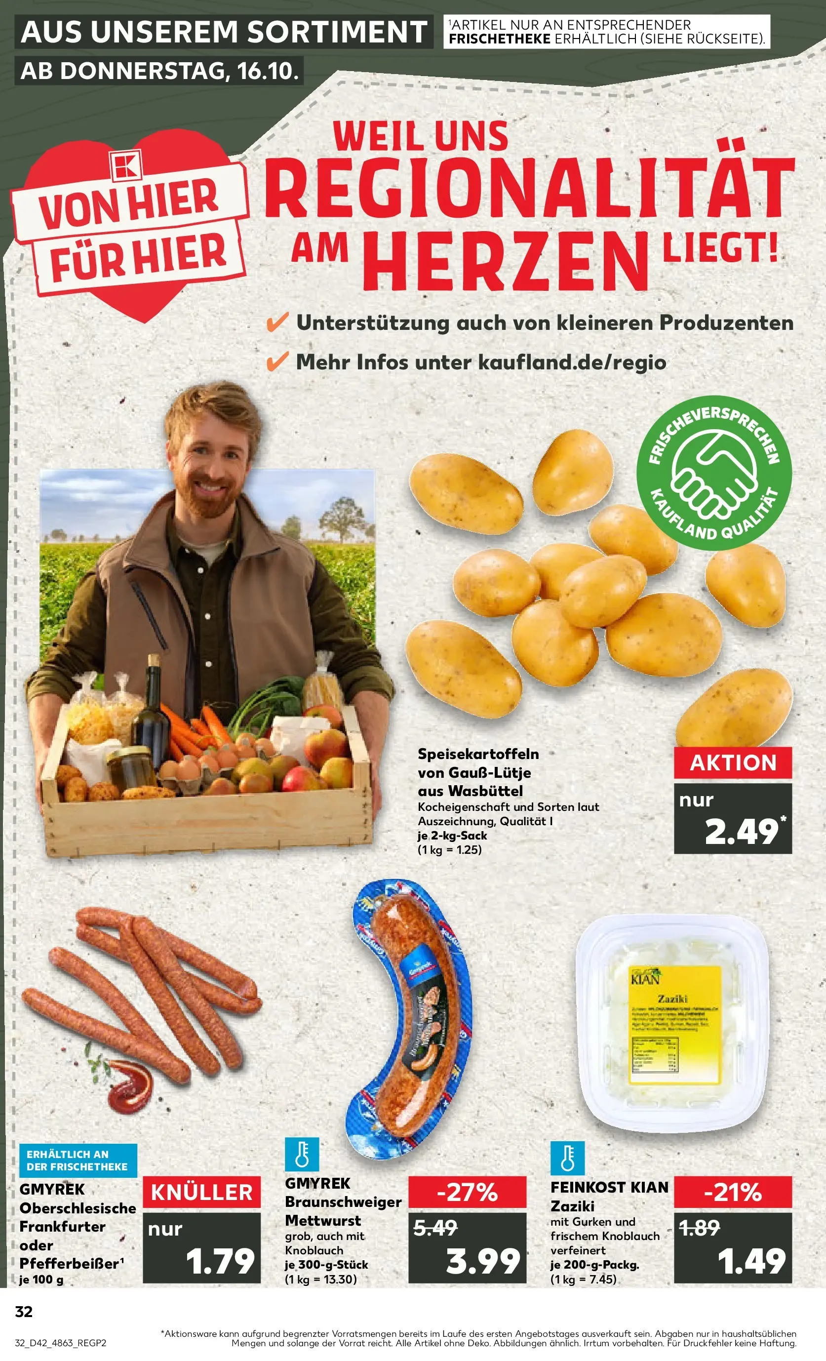 Prospekt Kaufland ab 19.10.2025 » Angebote und Werbung Online | Seite: 32 | Produkte: Knoblauch, Gurken Prospekt Kaufland ab 19.10.2025 » Angebote Online zum Blättern | Seite: 32 | Produkte: Knoblauch, Gurken