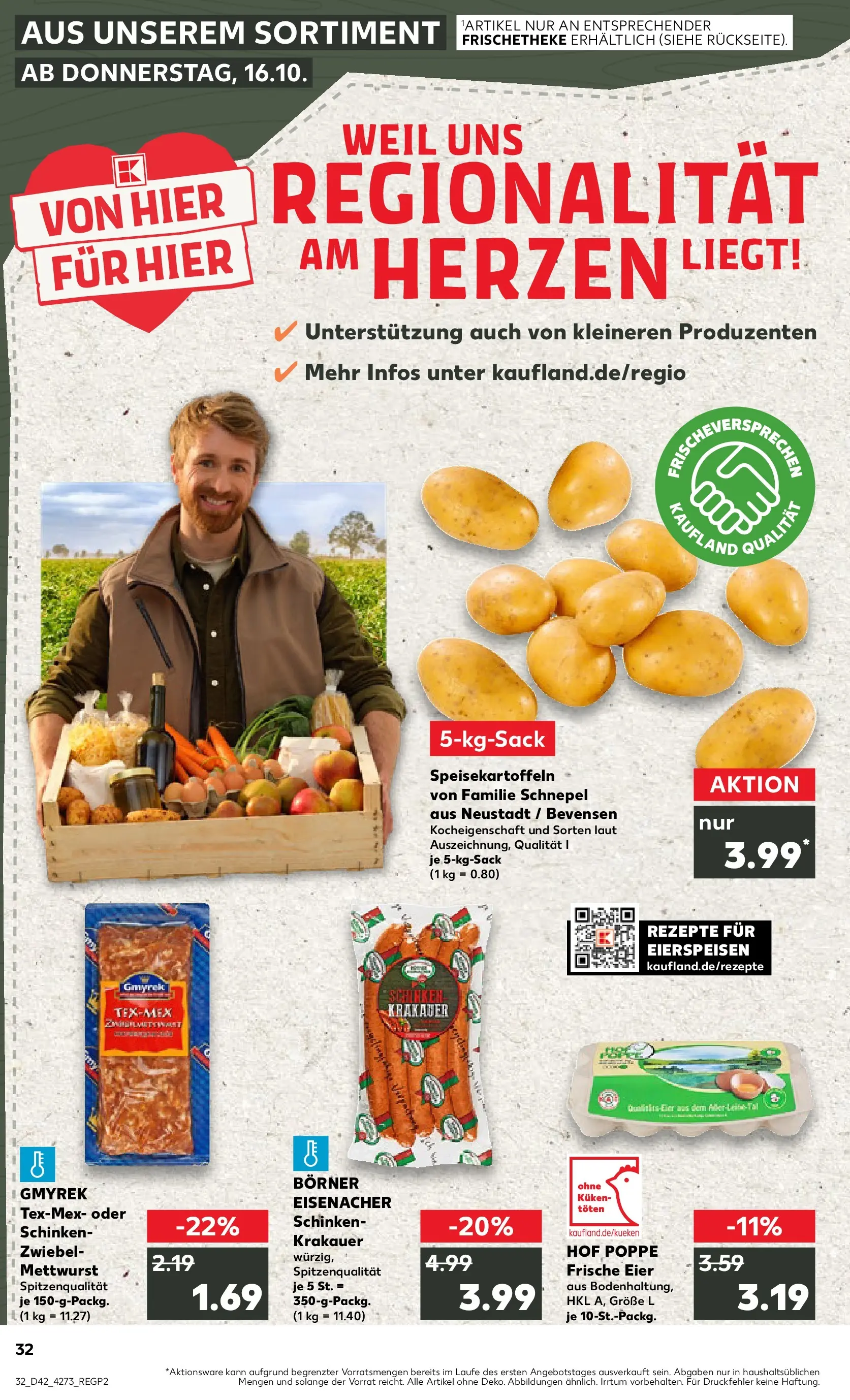 Prospekt Kaufland ab 19.10.2025 » Angebote und Werbung Online | Seite: 32 | Produkte: Eier, Schinken Prospekt Kaufland ab 19.10.2025 » Angebote Online zum Blättern | Seite: 32 | Produkte: Eier, Schinken