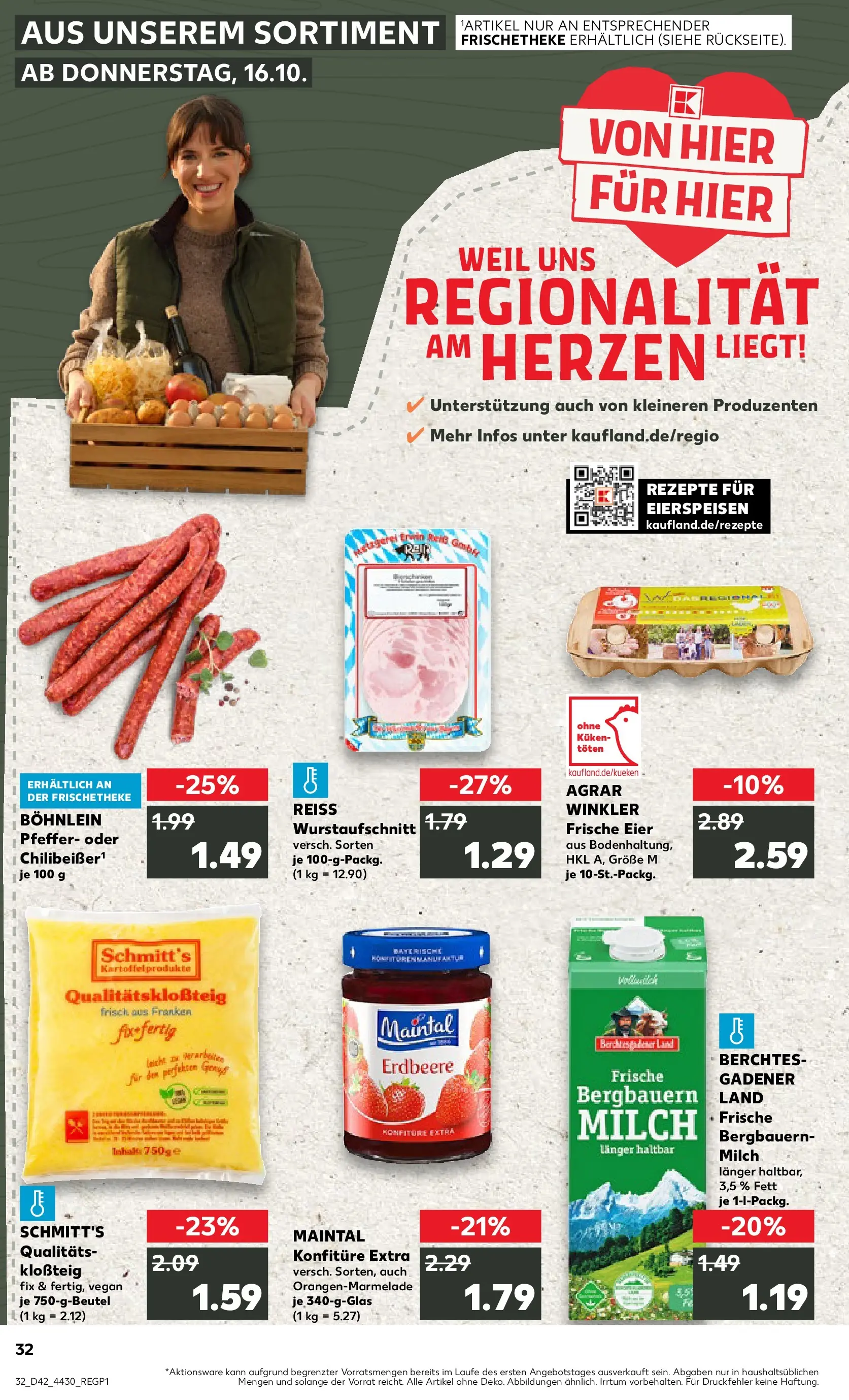 Prospekt Kaufland ab 19.10.2025 » Angebote und Werbung Online | Seite: 32 | Produkte: Milch, Eier, Pfeffer Prospekt Kaufland ab 19.10.2025 » Angebote Online zum Blättern | Seite: 32 | Produkte: Milch, Eier, Pfeffer