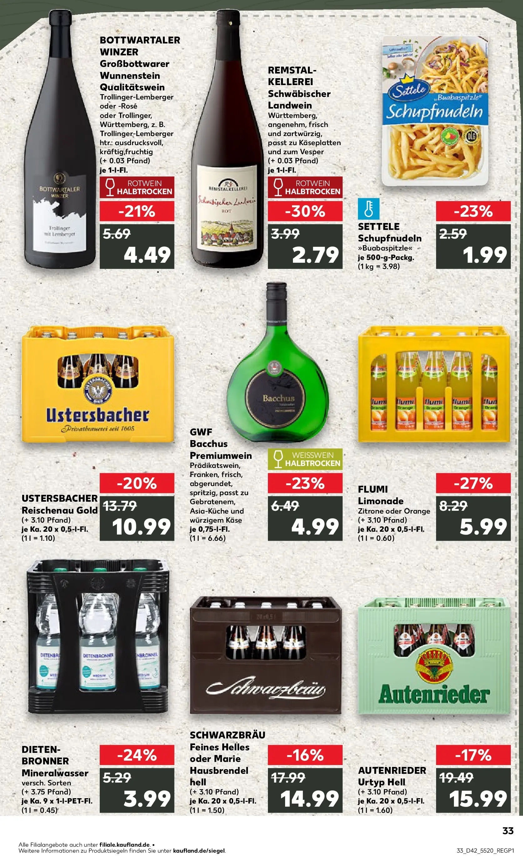 Prospekt Kaufland ab 19.10.2025 » Angebote und Werbung Online | Seite: 33 | Produkte: Käse, Weißwein, Rotwein, Pasta Prospekt Kaufland ab 19.10.2025 » Angebote Online zum Blättern | Seite: 33 | Produkte: Käse, Weißwein, Rotwein, Pasta