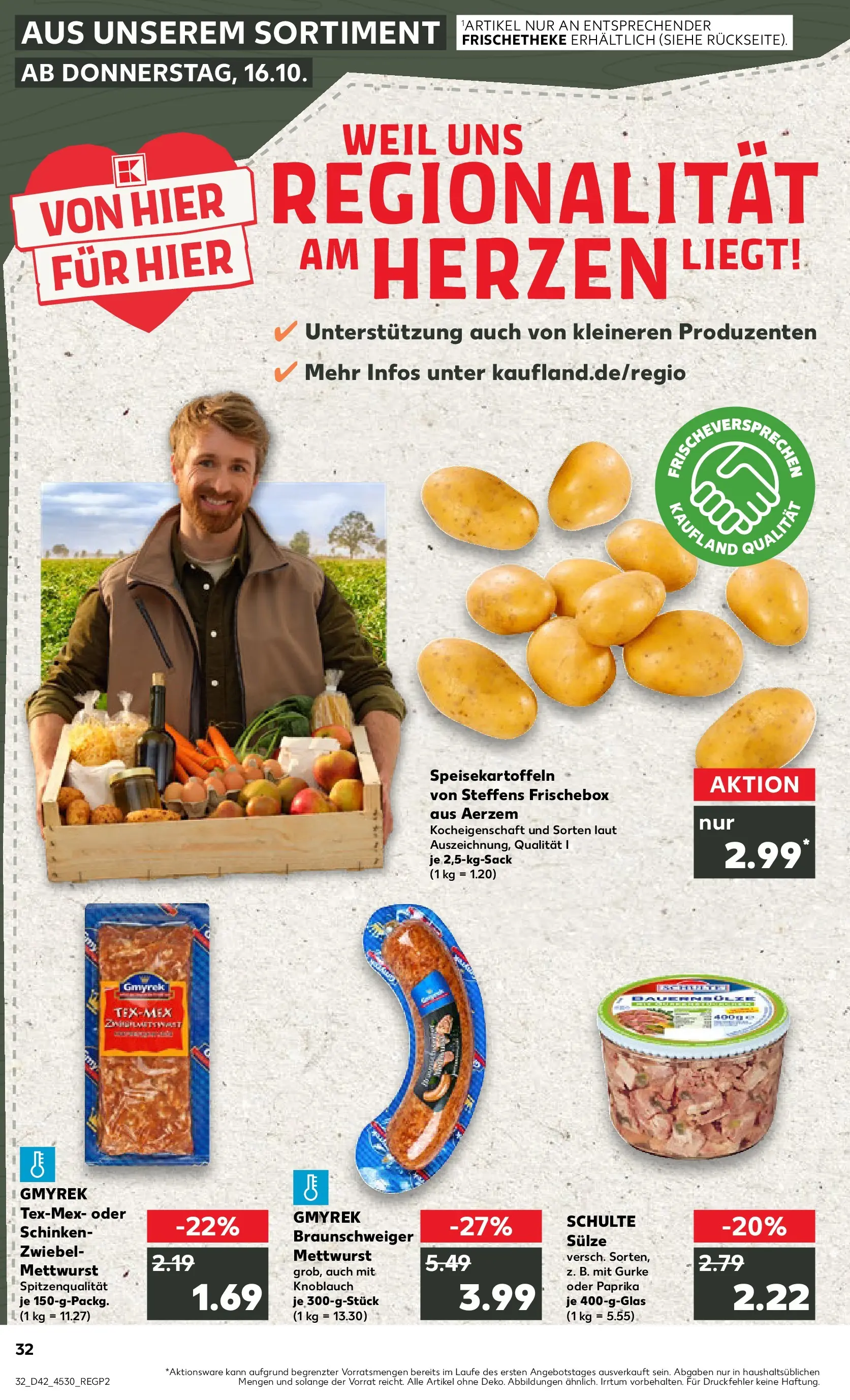 Prospekt Kaufland ab 19.10.2025 » Angebote und Werbung Online | Seite: 32 | Produkte: Paprika, Knoblauch, Schinken Prospekt Kaufland ab 19.10.2025 » Angebote Online zum Blättern | Seite: 32 | Produkte: Paprika, Knoblauch, Schinken