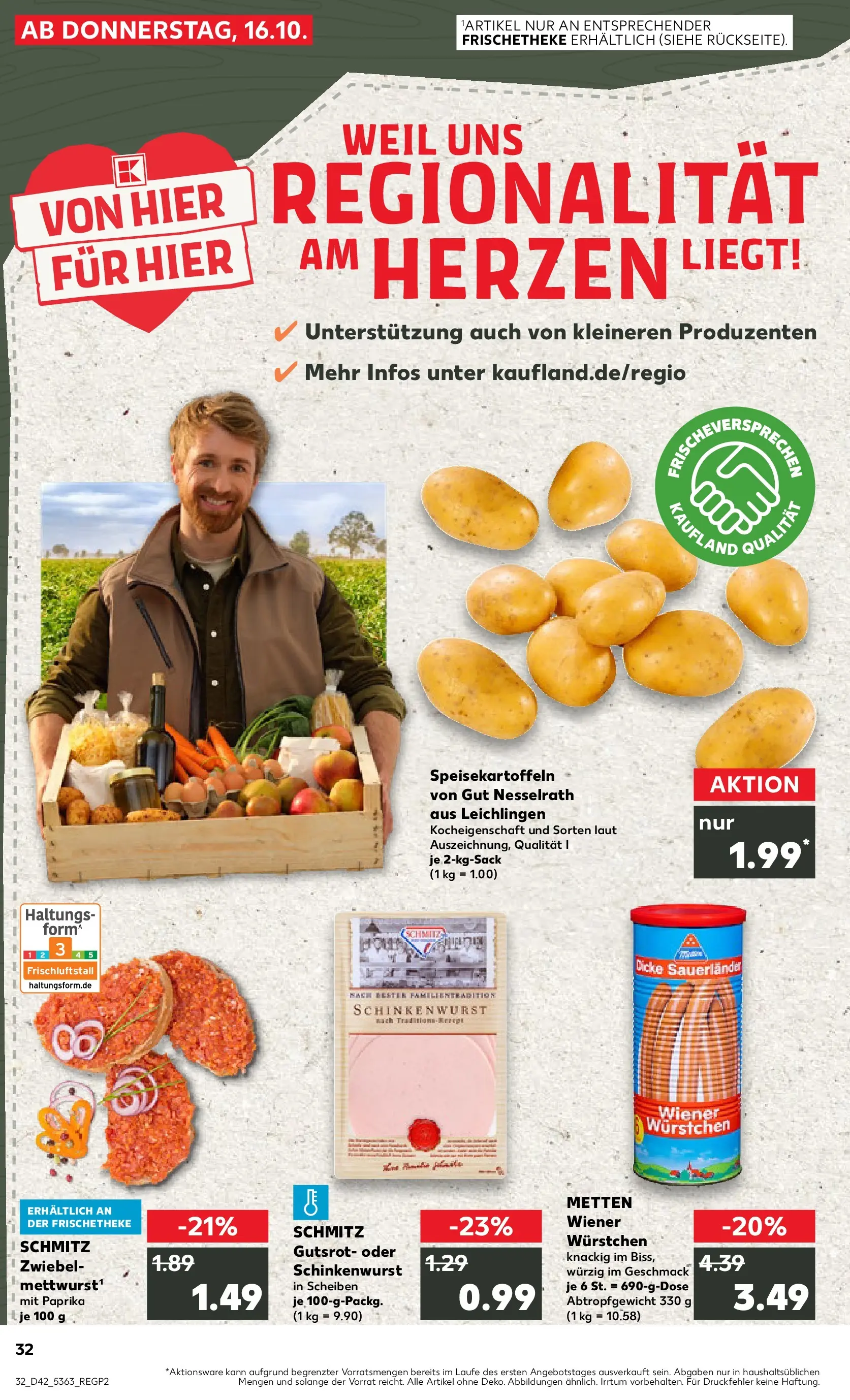 Prospekt Kaufland ab 19.10.2025 » Angebote und Werbung Online | Seite: 32 | Produkte: Wiener wurstchen, Paprika Prospekt Kaufland ab 19.10.2025 » Angebote Online zum Blättern | Seite: 32 | Produkte: Wiener wurstchen, Paprika