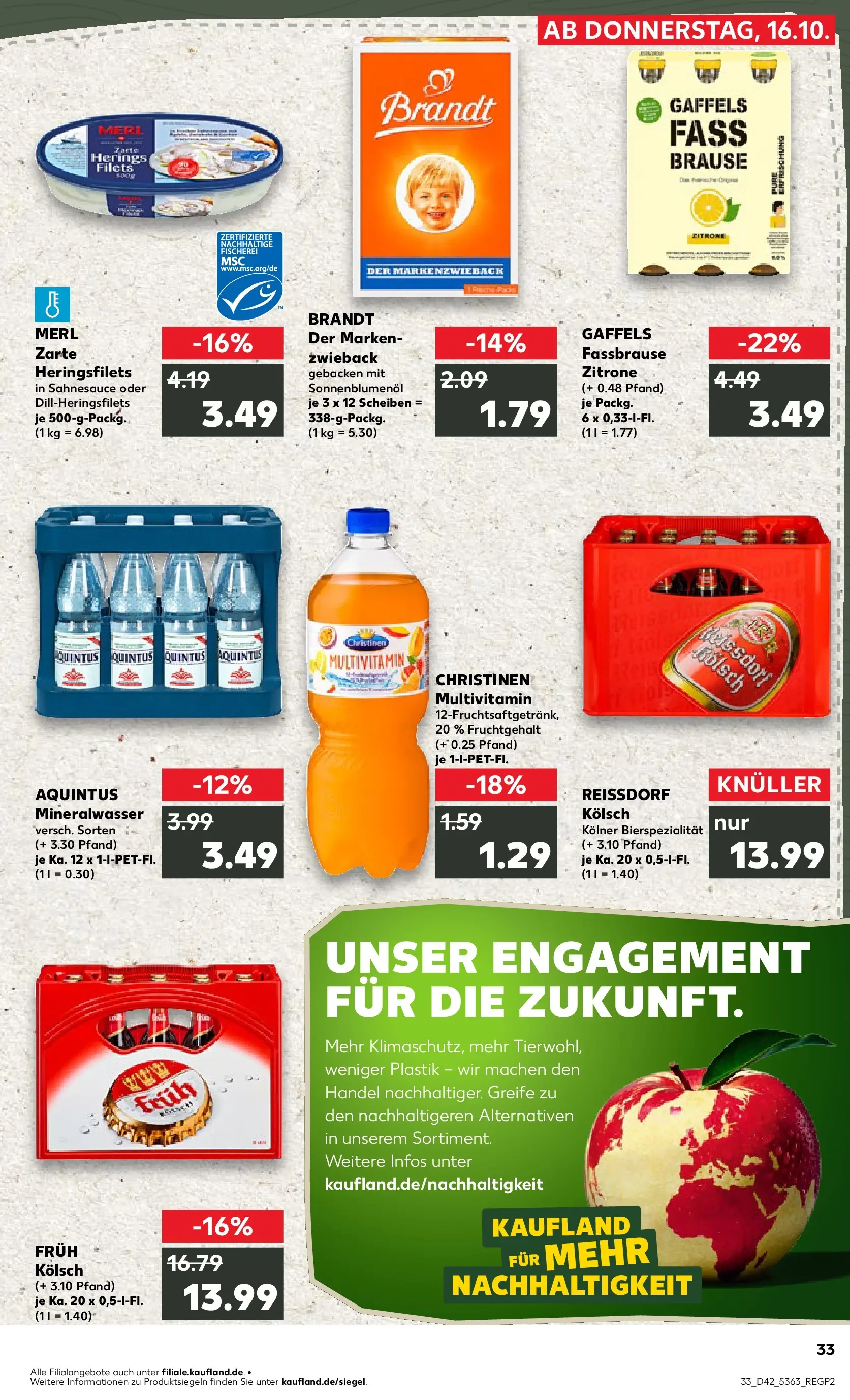 Prospekt Kaufland ab 19.10.2025 » Angebote und Werbung Online | Seite: 33 | Produkte: Sonnenblumenol, Mineralwasser, Zitrone, Fassbrause Prospekt Kaufland ab 19.10.2025 » Angebote Online zum Blättern | Seite: 33 | Produkte: Sonnenblumenol, Mineralwasser, Zitrone, Fassbrause