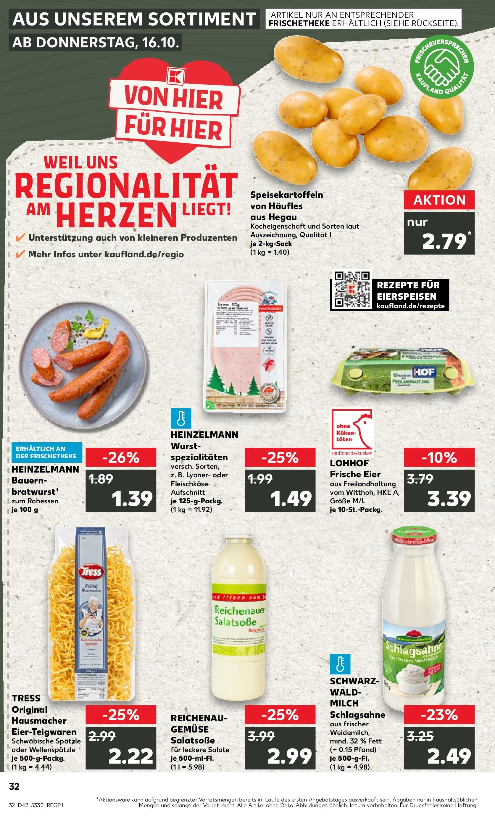 Prospekt Kaufland ab 19.10.2025 » Angebote und Werbung Online | Seite: 32 | Produkte: Schlagsahne, Milch, Dressing, Pasta Prospekt Kaufland ab 19.10.2025 » Angebote Online zum Blättern | Seite: 32 | Produkte: Schlagsahne, Milch, Dressing, Pasta