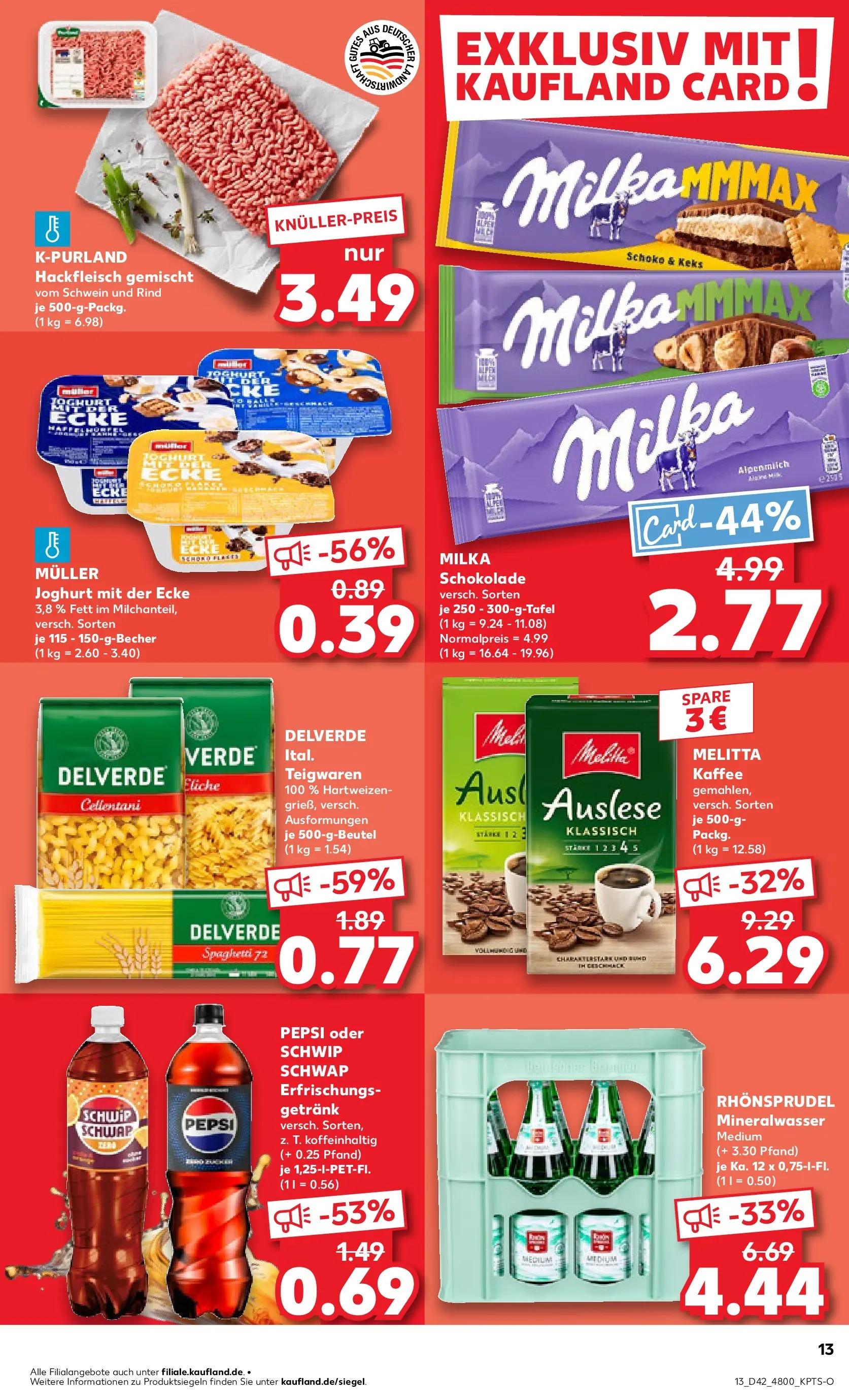 Prospekt Kaufland ab 19.10.2025 » Angebote und Werbung Online | Seite: 13 | Produkte: Melitta kaffee, Schokolade, Pepsi, Pasta Prospekt Kaufland ab 19.10.2025 » Angebote Online zum Blättern | Seite: 13 | Produkte: Melitta kaffee, Schokolade, Pepsi, Pasta
