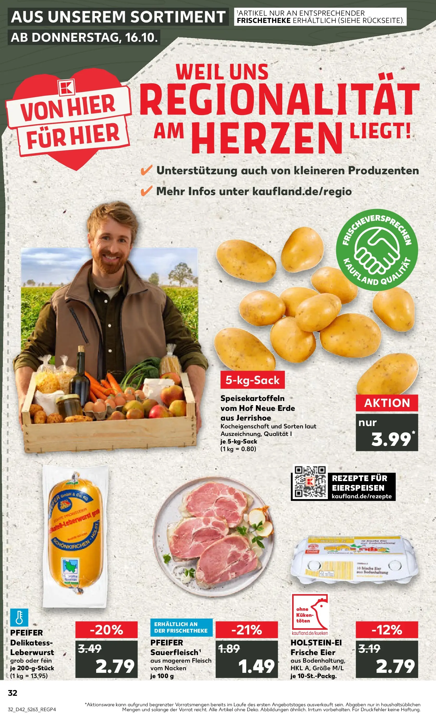 Prospekt Kaufland ab 19.10.2025 » Angebote und Werbung Online | Seite: 32 | Produkte: Eier, Grat, Fleisch Prospekt Kaufland ab 19.10.2025 » Angebote Online zum Blättern | Seite: 32 | Produkte: Eier, Grat, Fleisch