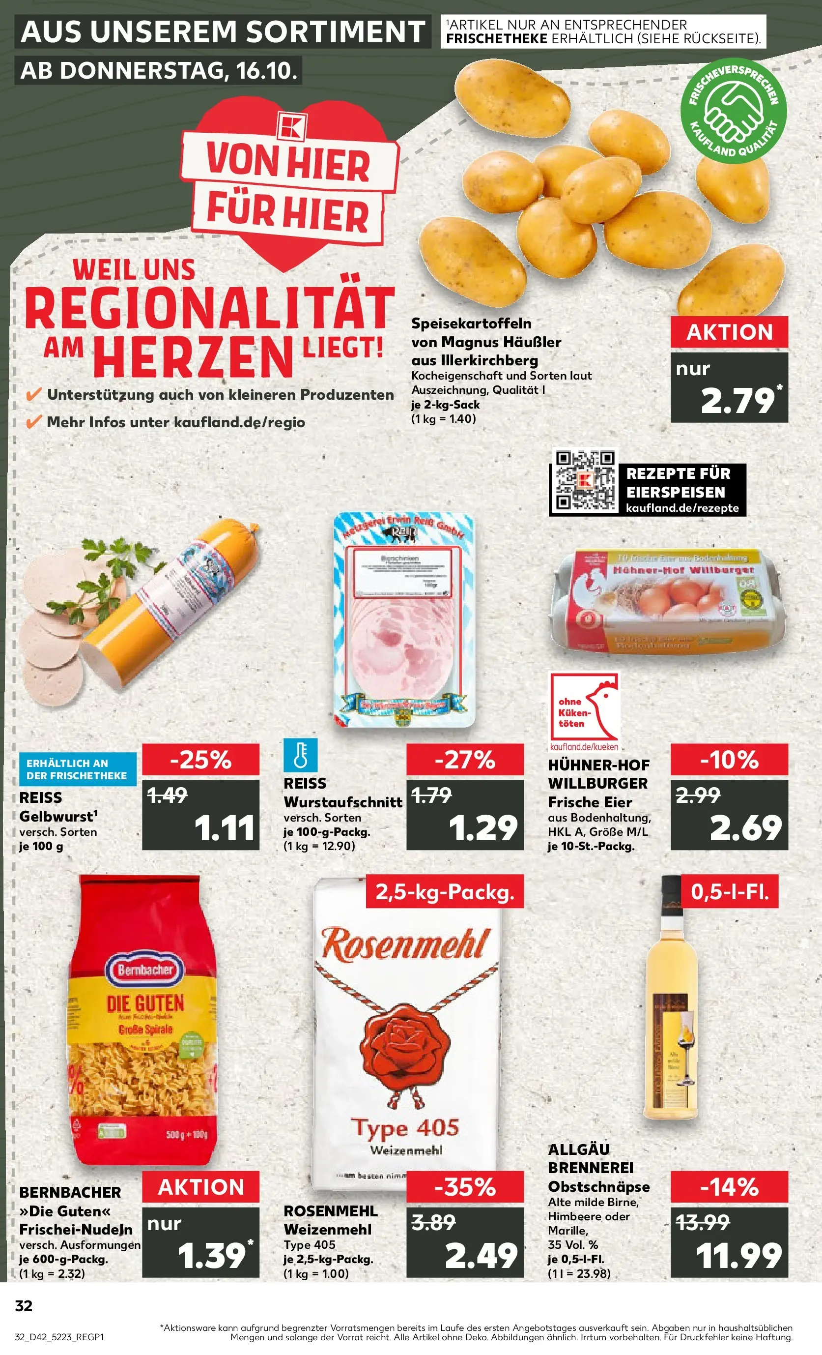 Prospekt Kaufland ab 19.10.2025 » Angebote und Werbung Online | Seite: 32 | Produkte: Eier, Weizenmehl, Himbeere, Pasta Prospekt Kaufland ab 19.10.2025 » Angebote Online zum Blättern | Seite: 32 | Produkte: Eier, Weizenmehl, Himbeere, Pasta