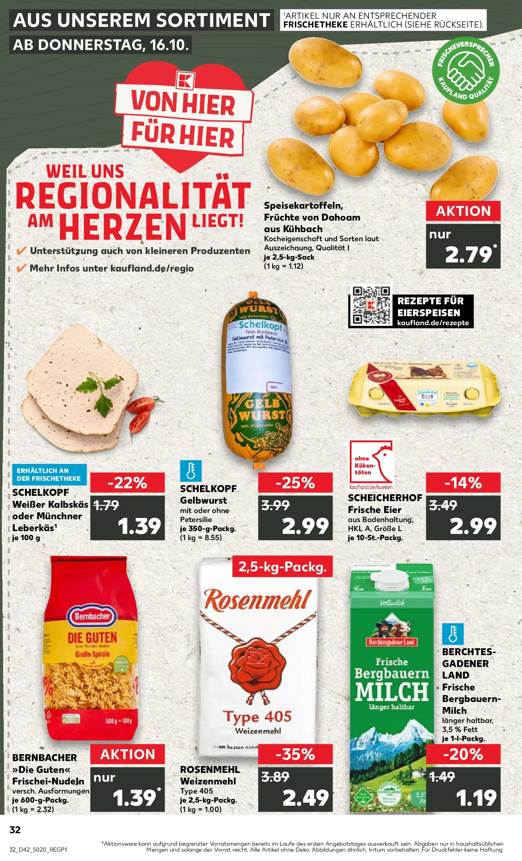 Prospekt Kaufland ab 19.10.2025 » Angebote Online zum Blättern | Seite: 32 | Produkte: Milch, Weizenmehl, Petersilie, Pasta