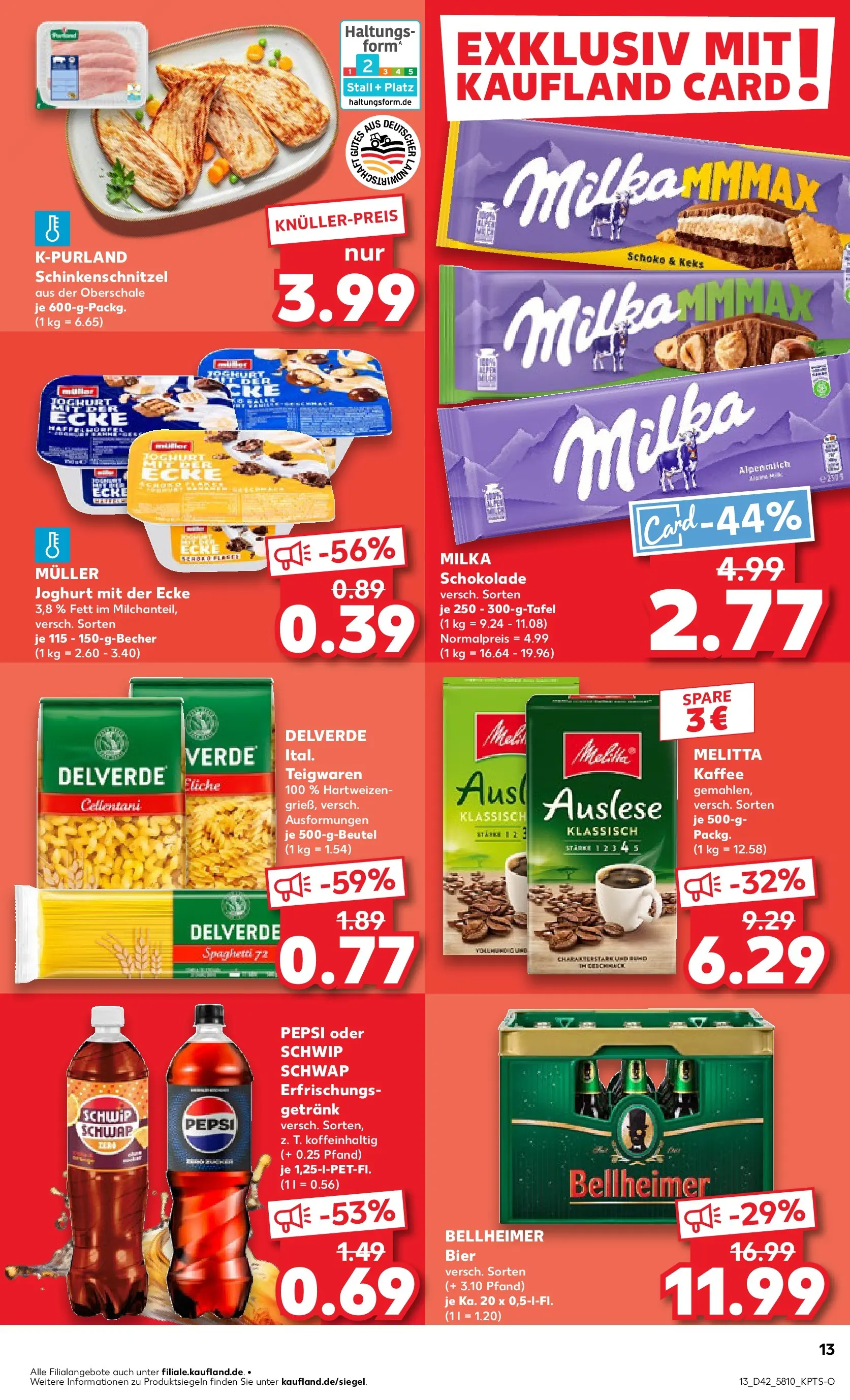 Prospekt Kaufland ab 19.10.2025 » Angebote und Werbung Online | Seite: 13 | Produkte: Joghurt, Schokolade, Milka, Pasta Prospekt Kaufland ab 19.10.2025 » Angebote Online zum Blättern | Seite: 13 | Produkte: Joghurt, Schokolade, Milka, Pasta