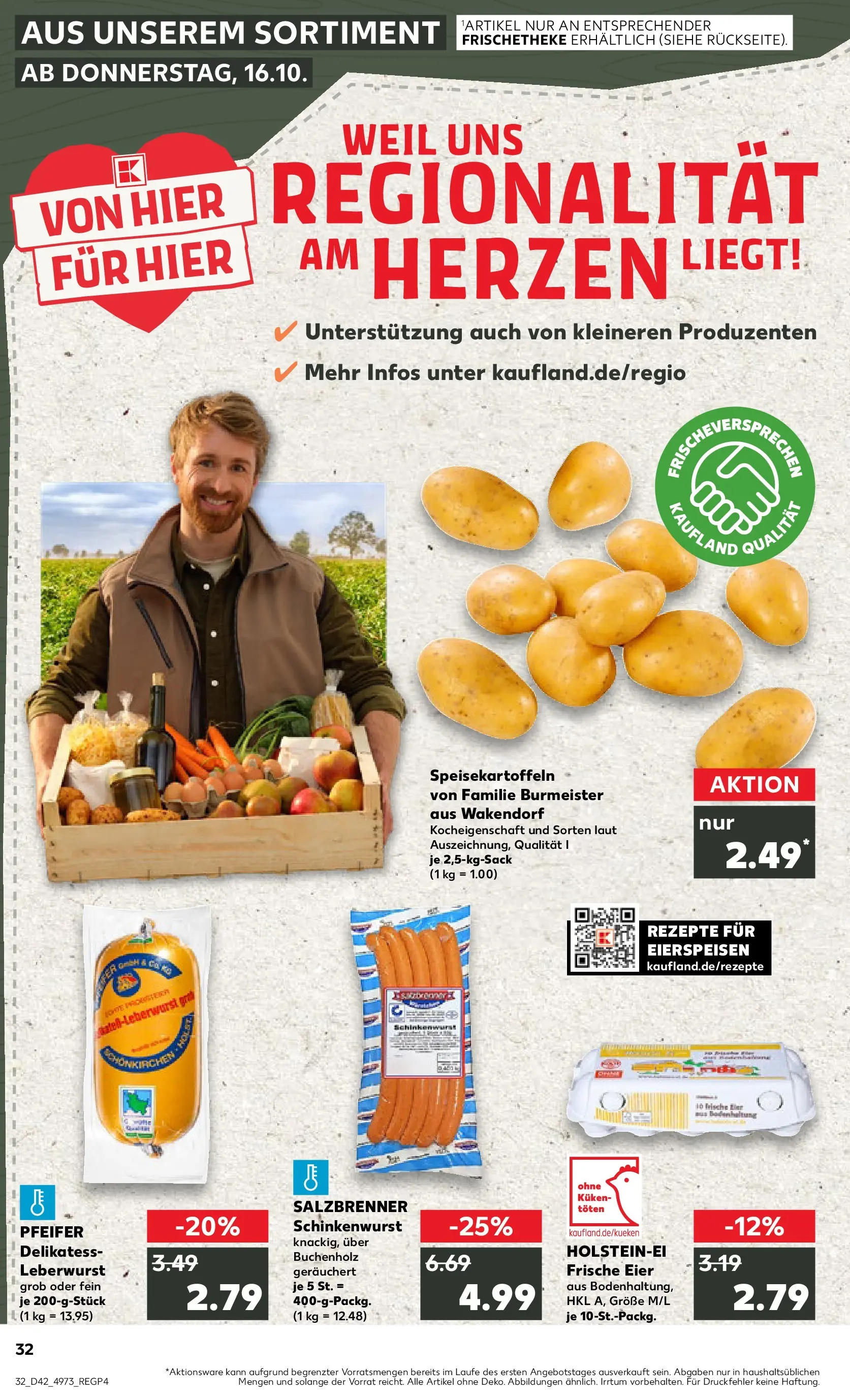 Prospekt Kaufland ab 19.10.2025 » Angebote und Werbung Online | Seite: 32 | Produkte: Eier, Grat Prospekt Kaufland ab 19.10.2025 » Angebote Online zum Blättern | Seite: 32 | Produkte: Eier, Grat