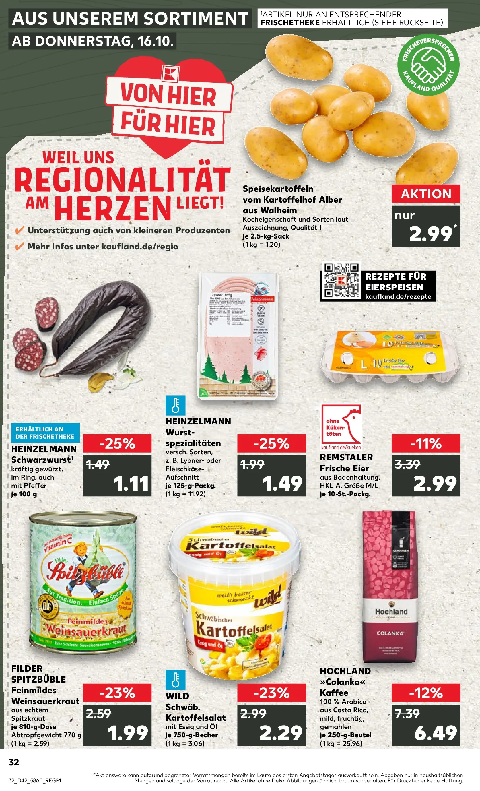 Prospekt Kaufland ab 20.10.2025 » Angebote und Werbung Online | Seite: 32 | Produkte: Öl, Kaffee, Pfeffer, Wurst Prospekt Kaufland ab 20.10.2025 » Angebote Online zum Blättern | Seite: 32 | Produkte: Öl, Kaffee, Pfeffer, Wurst