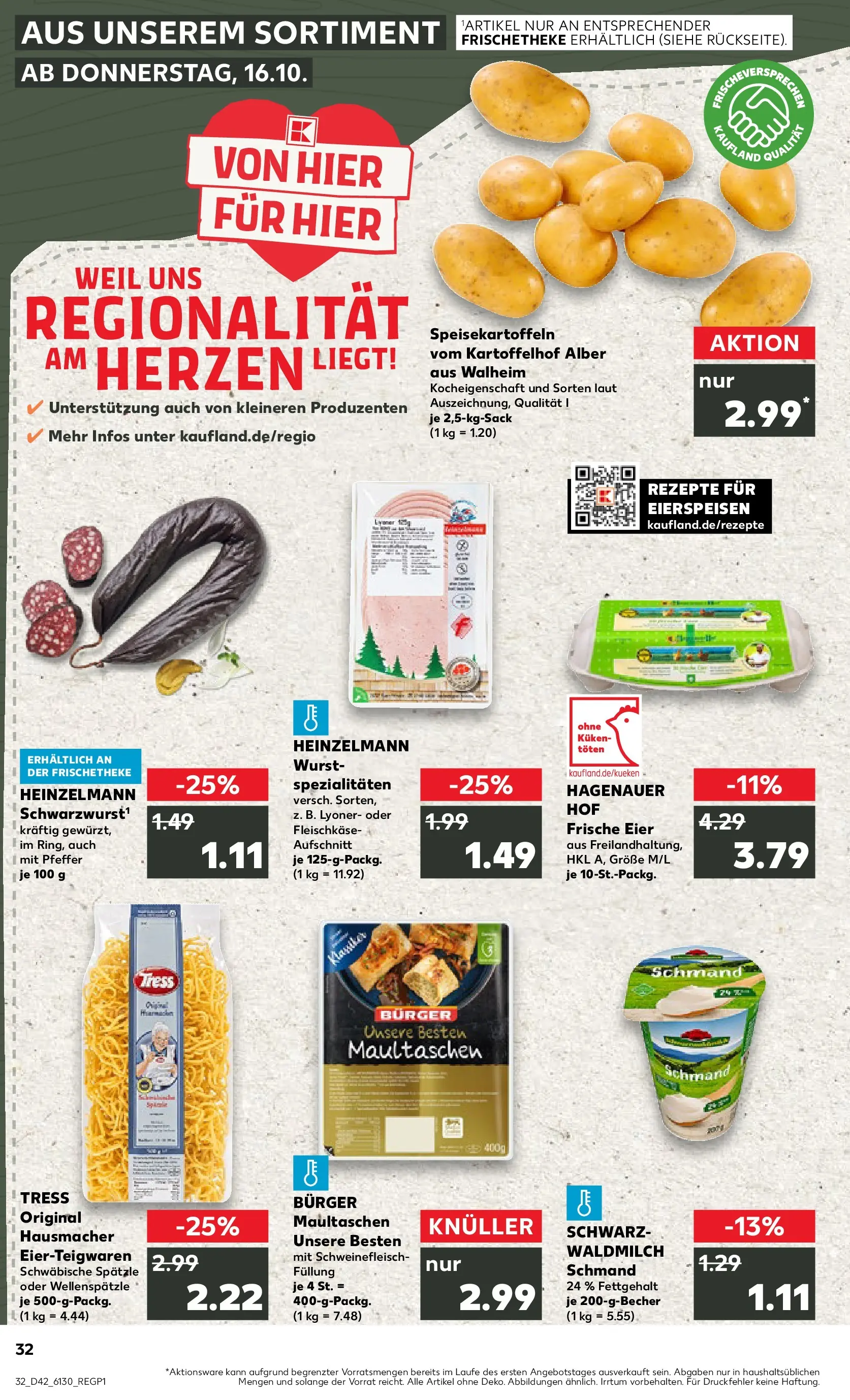 Prospekt Kaufland ab 19.10.2025 » Angebote und Werbung Online | Seite: 32 | Produkte: Pudding, Wurst, Pasta, Schweinefleisch Prospekt Kaufland ab 19.10.2025 » Angebote Online zum Blättern | Seite: 32 | Produkte: Pudding, Wurst, Pasta, Schweinefleisch