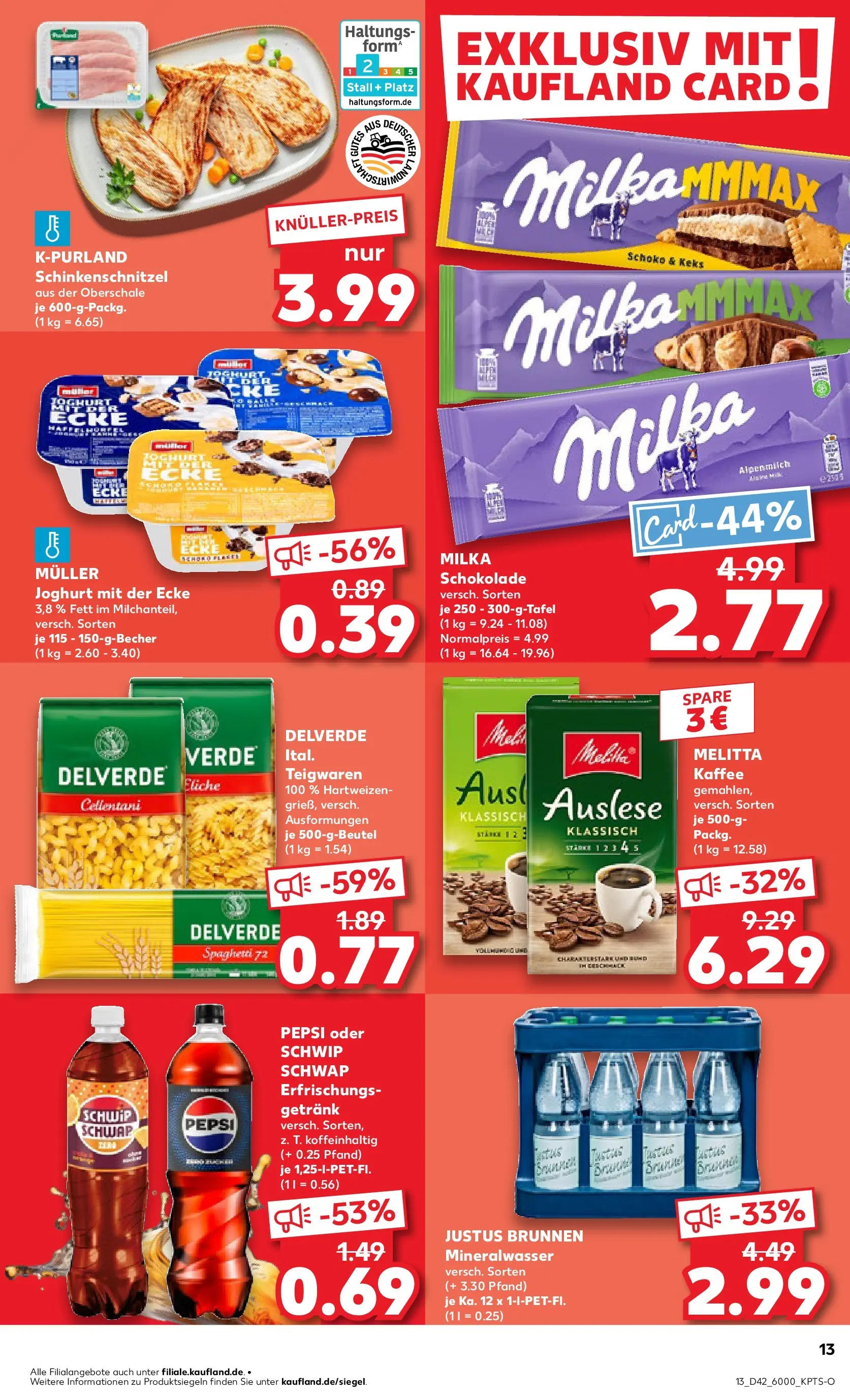Prospekt Kaufland ab 19.10.2025 » Angebote und Werbung Online | Seite: 13 | Produkte: Melitta, Melitta kaffee, Joghurt, Pepsi Prospekt Kaufland ab 19.10.2025 » Angebote Online zum Blättern | Seite: 13 | Produkte: Melitta, Melitta kaffee, Joghurt, Pepsi