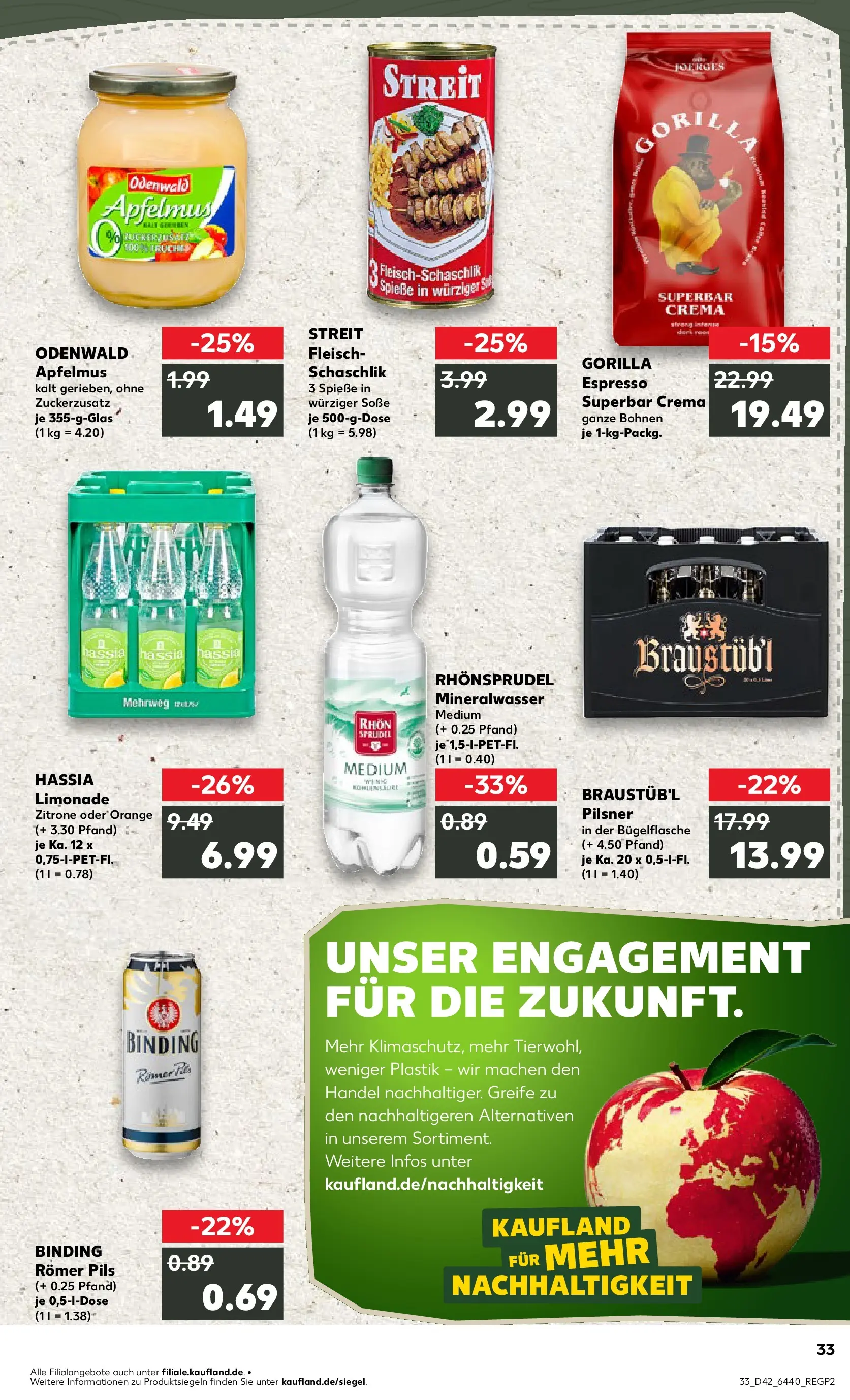 Prospekt Kaufland ab 19.10.2025 » Angebote und Werbung Online | Seite: 33 | Produkte: Pils, Limonade, Spieße, Fleisch Prospekt Kaufland ab 19.10.2025 » Angebote Online zum Blättern | Seite: 33 | Produkte: Pils, Limonade, Spieße, Fleisch