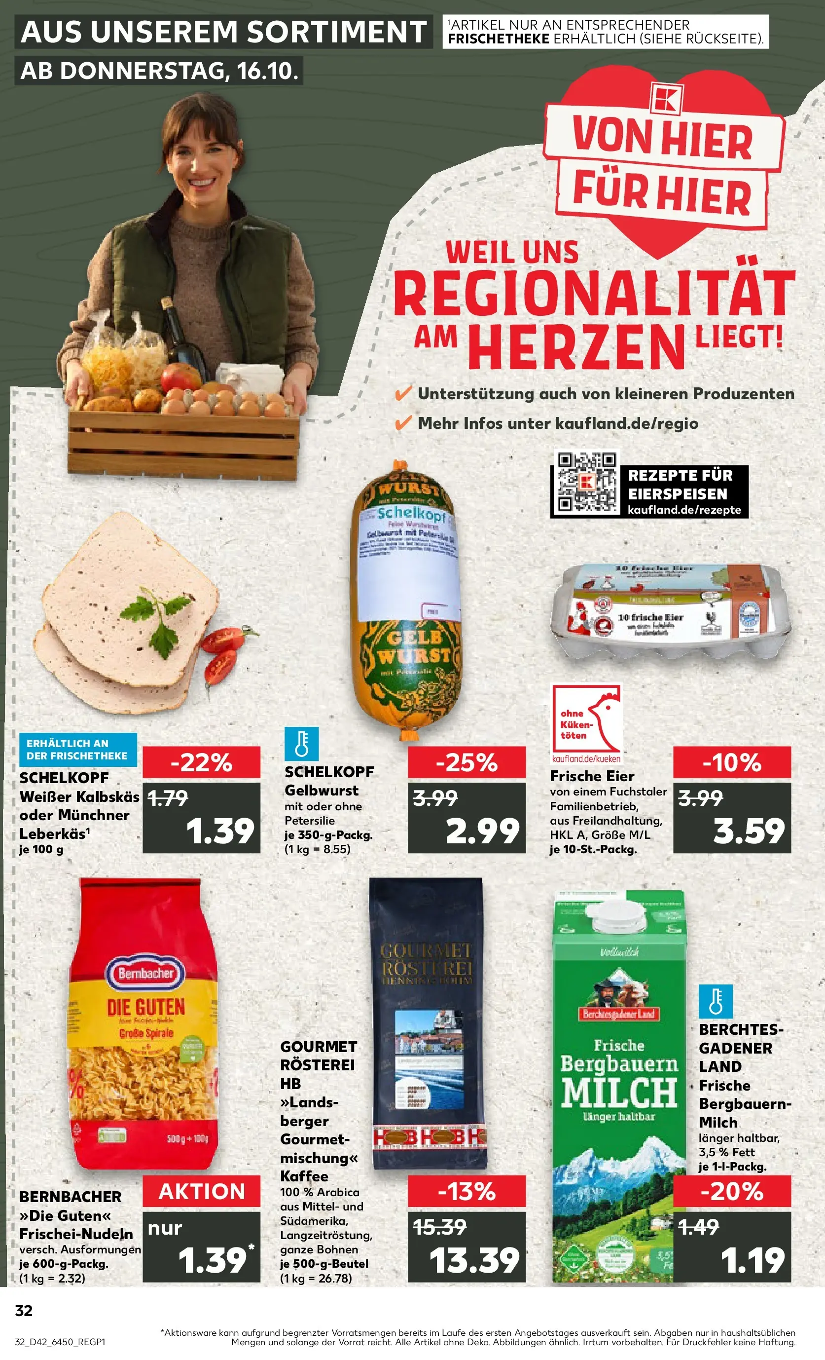 Prospekt Kaufland ab 19.10.2025 » Angebote und Werbung Online | Seite: 32 | Produkte: Milch, Eier, Petersilie, Pasta Prospekt Kaufland ab 19.10.2025 » Angebote Online zum Blättern | Seite: 32 | Produkte: Milch, Eier, Petersilie, Pasta