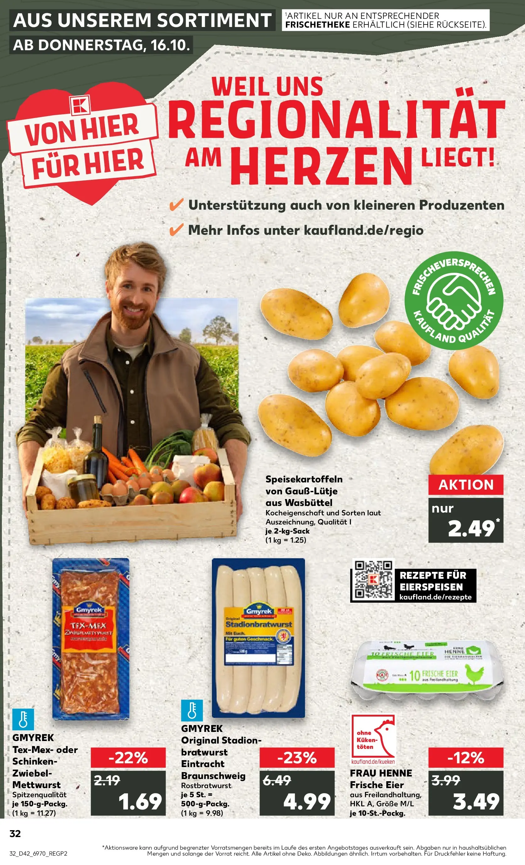 Prospekt Kaufland ab 19.10.2025 » Angebote und Werbung Online | Seite: 32 | Produkte: Eier, Bratwurst, Schinken Prospekt Kaufland ab 19.10.2025 » Angebote Online zum Blättern | Seite: 32 | Produkte: Eier, Bratwurst, Schinken