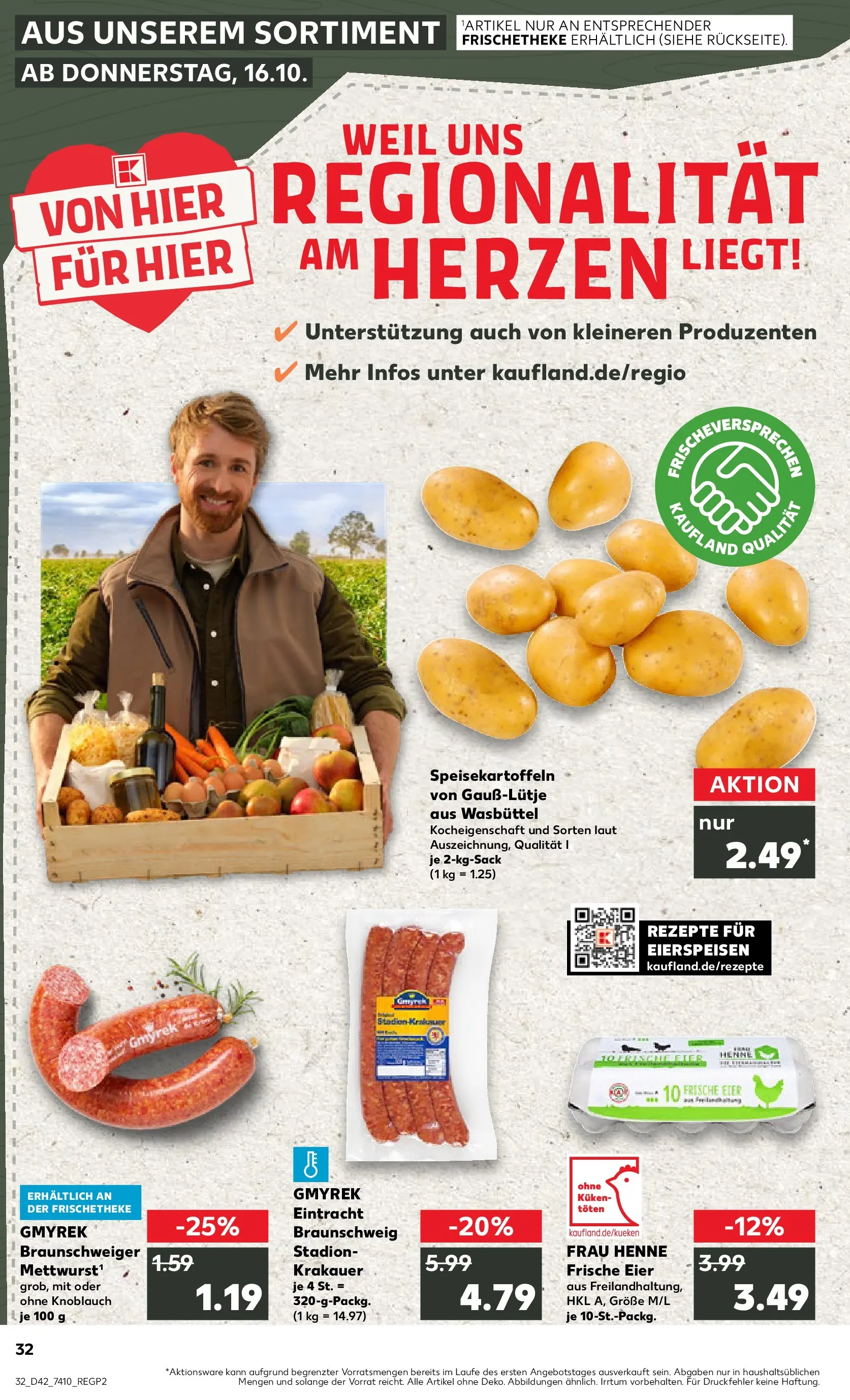 Prospekt Kaufland ab 19.10.2025 » Angebote und Werbung Online | Seite: 32 | Produkte: Eier, Knoblauch Prospekt Kaufland ab 19.10.2025 » Angebote Online zum Blättern | Seite: 32 | Produkte: Eier, Knoblauch