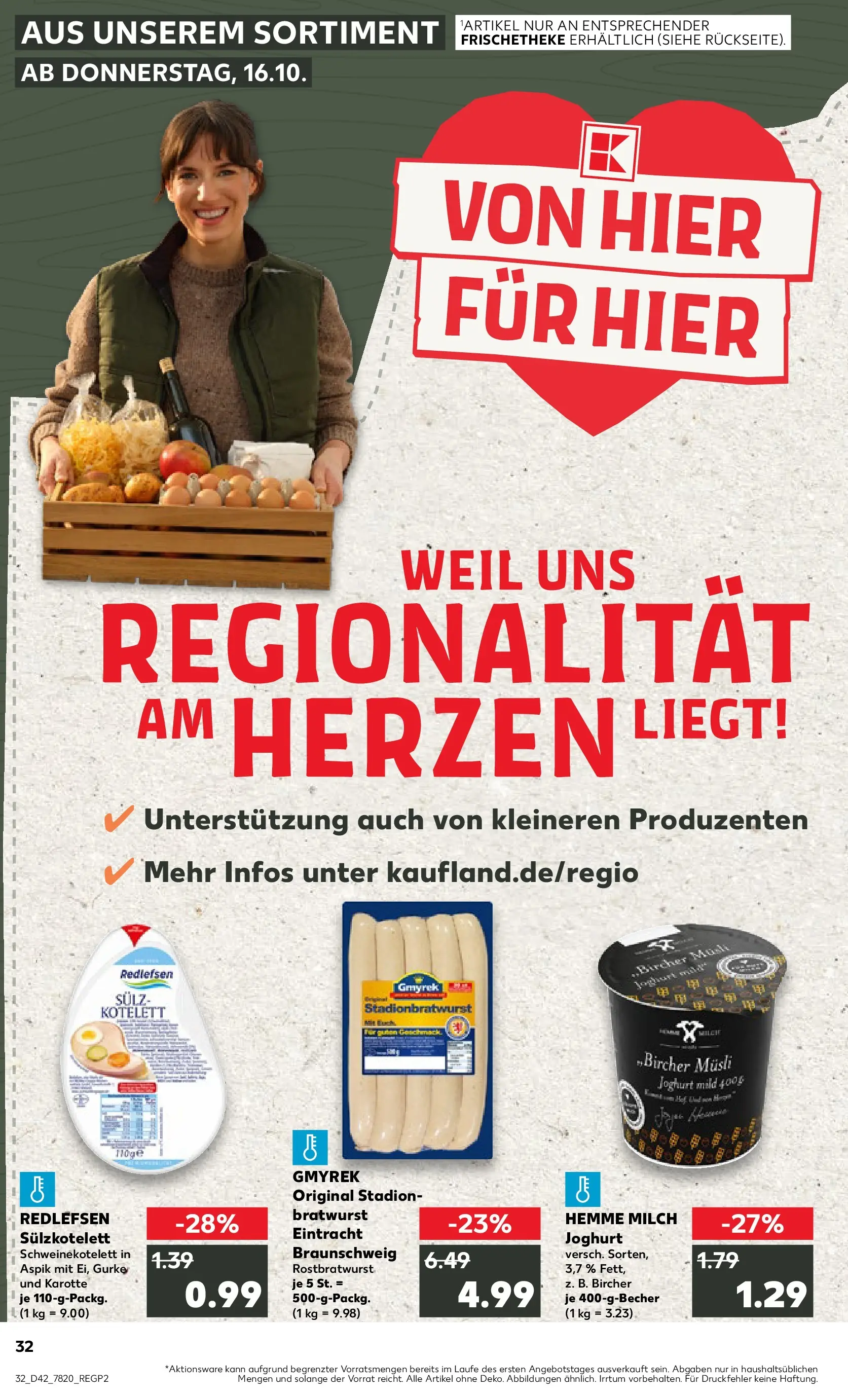 Prospekt Kaufland ab 19.10.2025 » Angebote und Werbung Online | Seite: 32 | Produkte: Musli, Joghurt, Bratwurst, Karotte Prospekt Kaufland ab 19.10.2025 » Angebote Online zum Blättern | Seite: 32 | Produkte: Musli, Joghurt, Bratwurst, Karotte