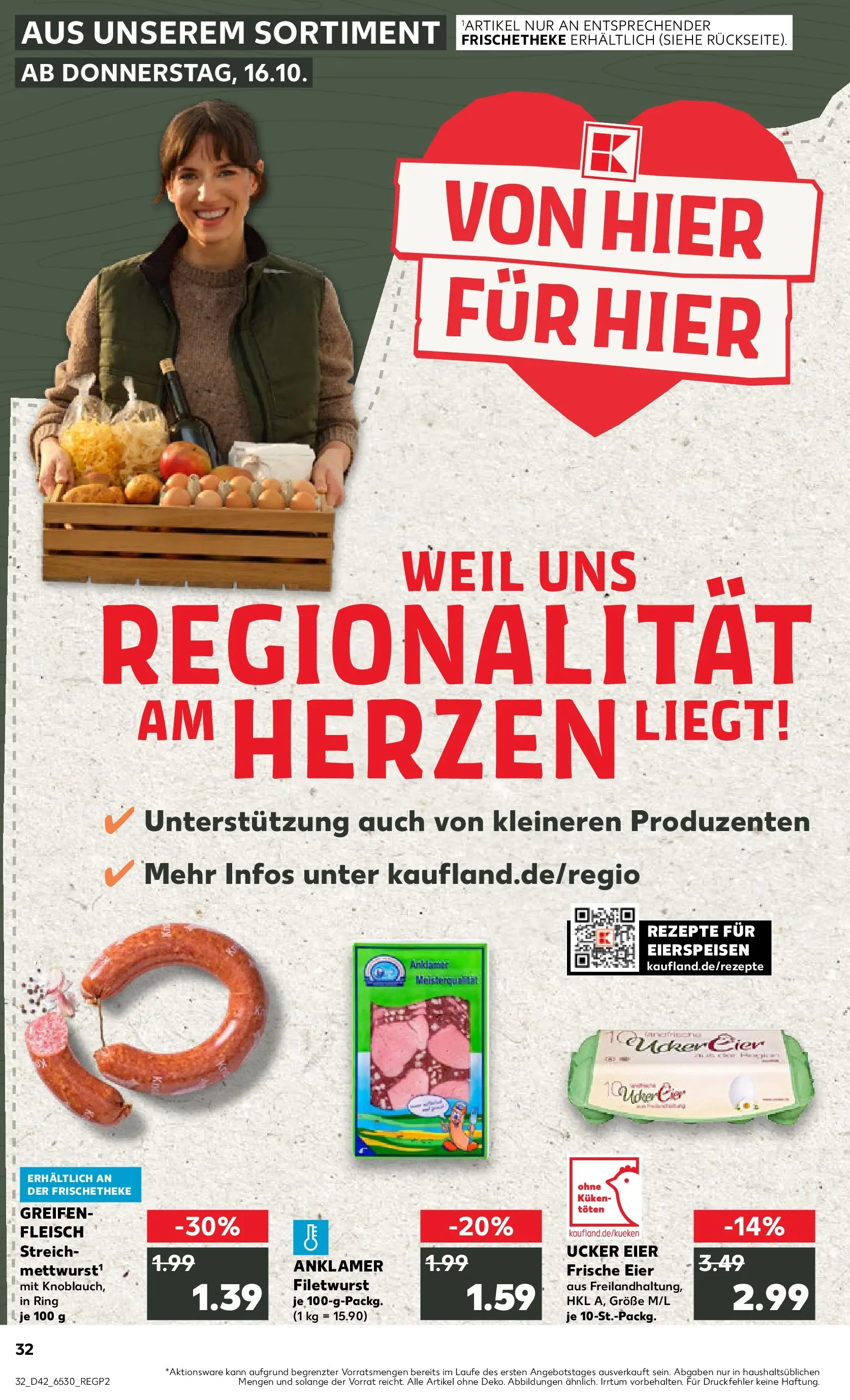Prospekt Kaufland ab 19.10.2025 » Angebote und Werbung Online | Seite: 32 | Produkte: Eier, Fleisch Prospekt Kaufland ab 19.10.2025 » Angebote Online zum Blättern | Seite: 32 | Produkte: Eier, Fleisch