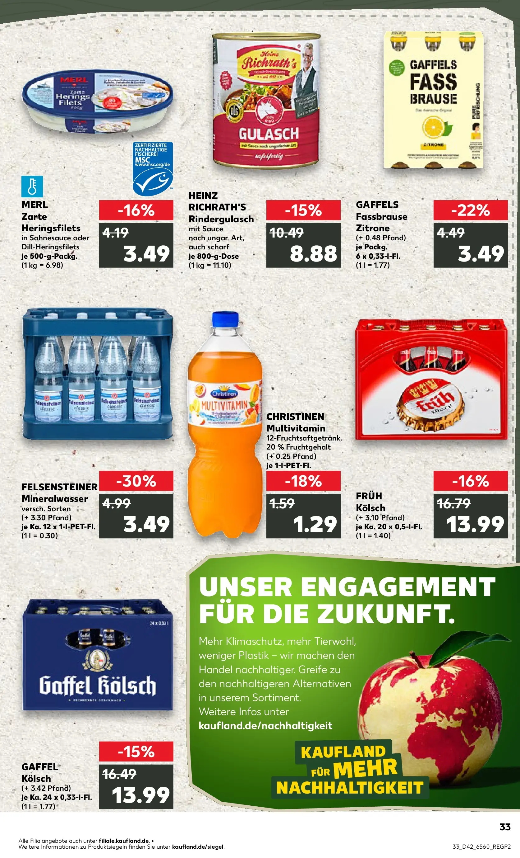 Prospekt Kaufland ab 19.10.2025 » Angebote und Werbung Online | Seite: 33 | Produkte: Mineralwasser, Gulasch, Zitrone, Fassbrause Prospekt Kaufland ab 19.10.2025 » Angebote Online zum Blättern | Seite: 33 | Produkte: Mineralwasser, Gulasch, Zitrone, Fassbrause