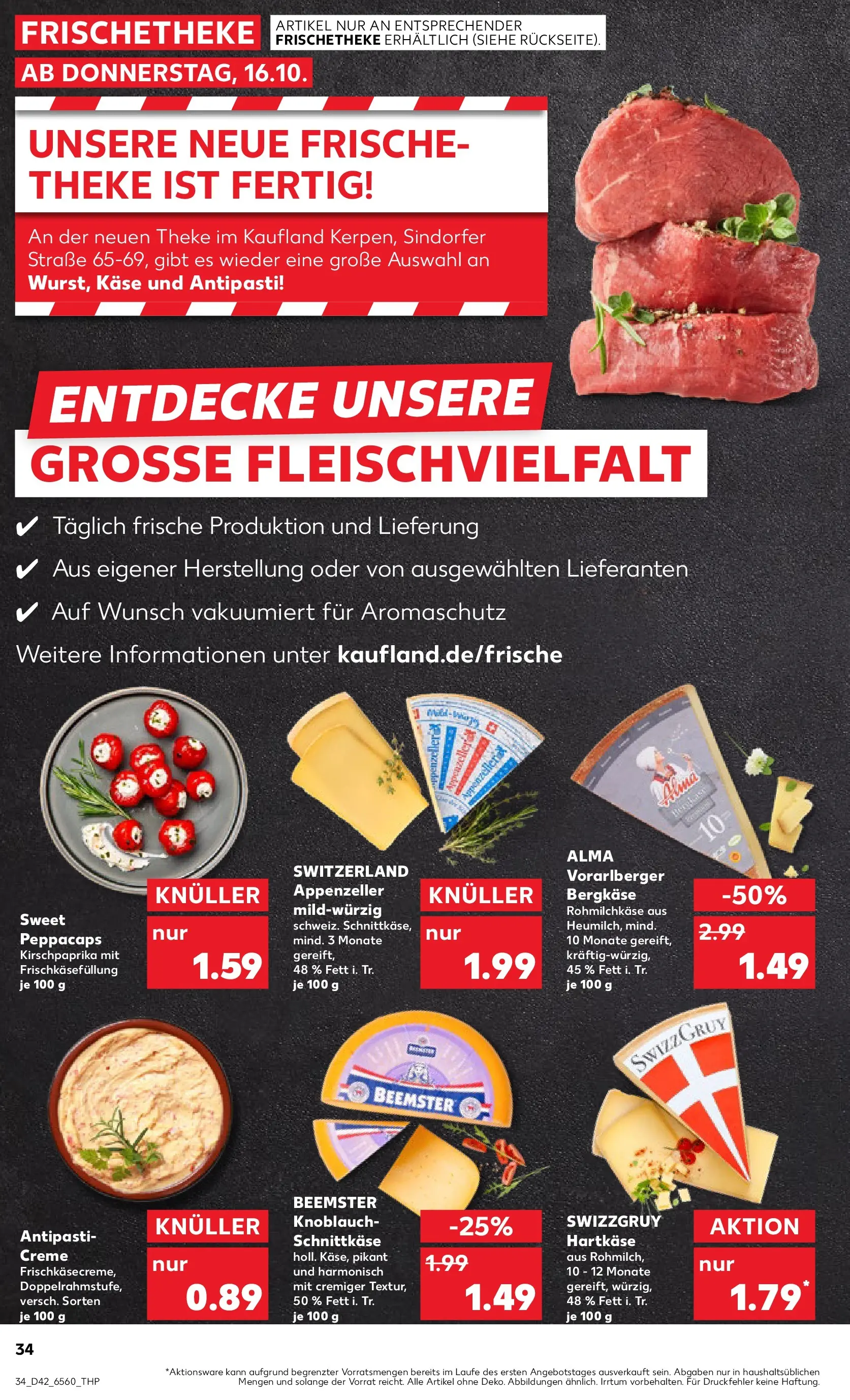 Prospekt Kaufland ab 19.10.2025 » Angebote und Werbung Online | Seite: 34 | Produkte: Käse, Theke, Creme, Knoblauch Prospekt Kaufland ab 19.10.2025 » Angebote Online zum Blättern | Seite: 34 | Produkte: Käse, Theke, Creme, Knoblauch