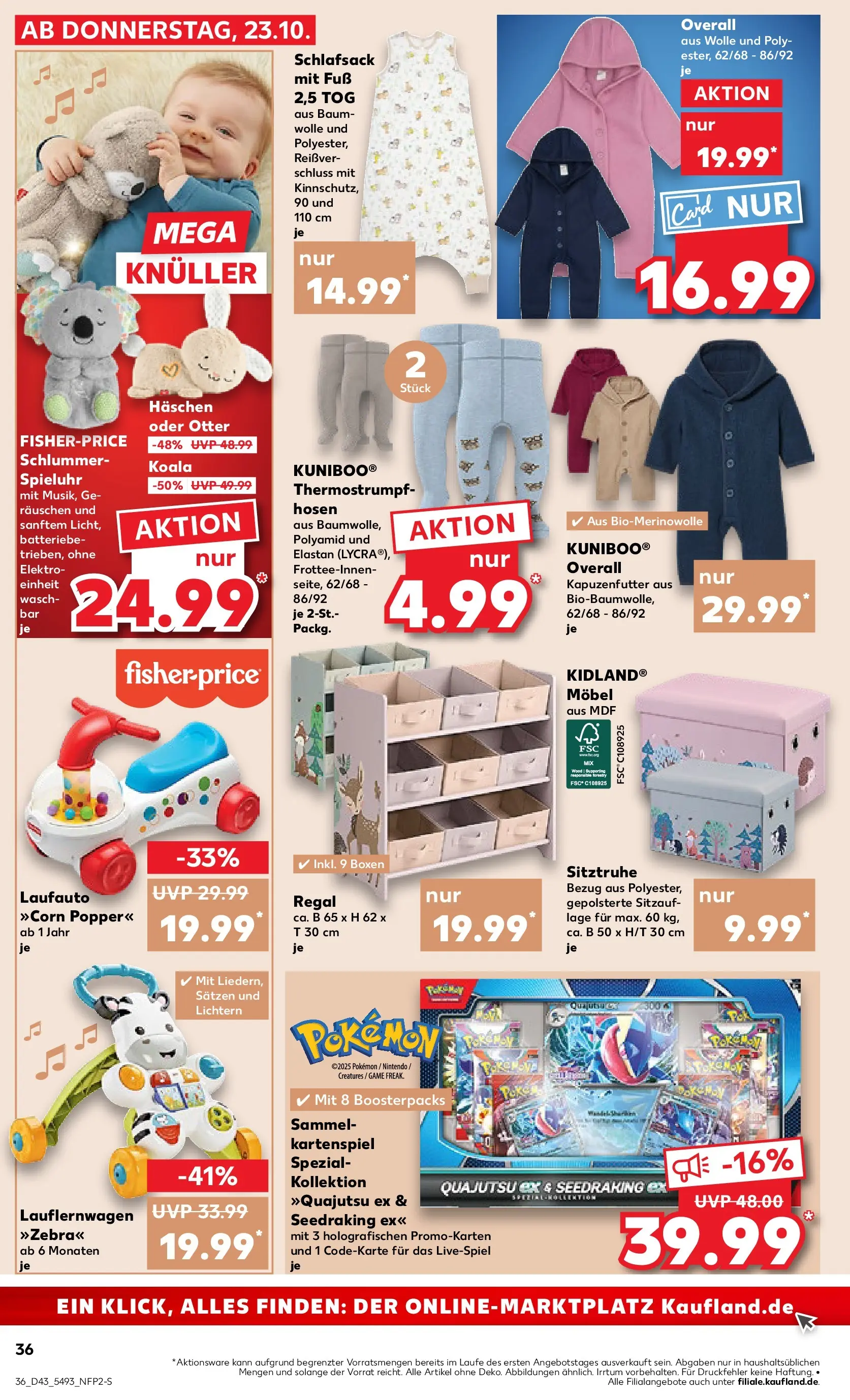 Prospekt Kaufland ab 22.10.2025 » Angebote Online zum Blättern | Seite: 36 | Produkte: Regal, Box, Schlafsack, Overall