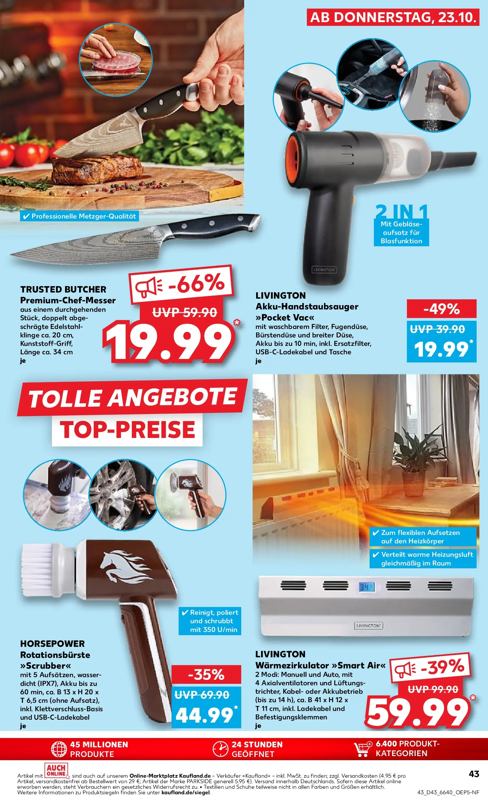 Prospekt Kaufland ab 22.10.2025 » Angebote Online zum Blättern | Seite: 43 | Produkte: Kabel, Heizkörper, Wasser, Ladekabel