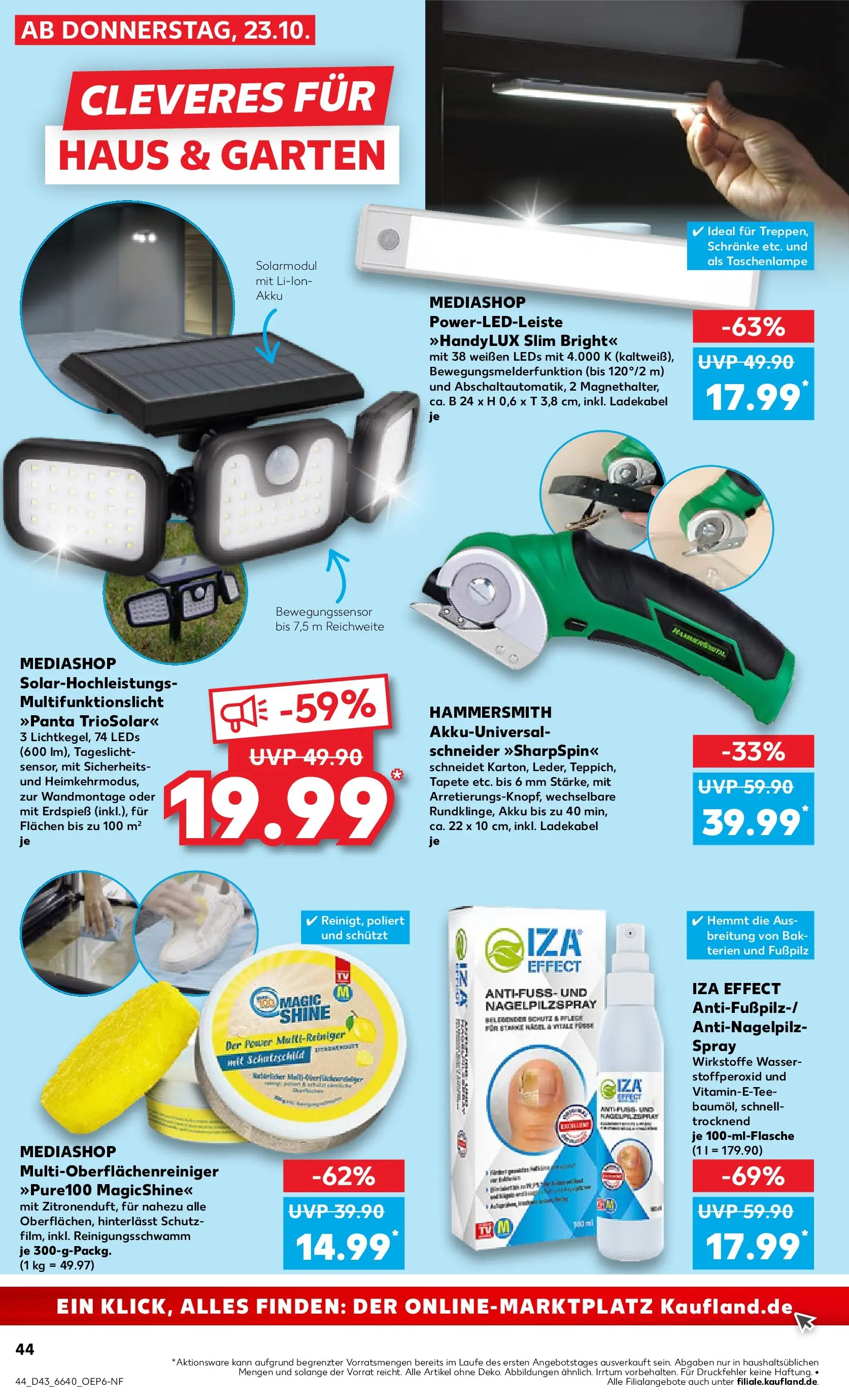Prospekt Kaufland ab 22.10.2025 » Angebote Online zum Blättern | Seite: 44 | Produkte: Cutter, Wasser, Ladekabel