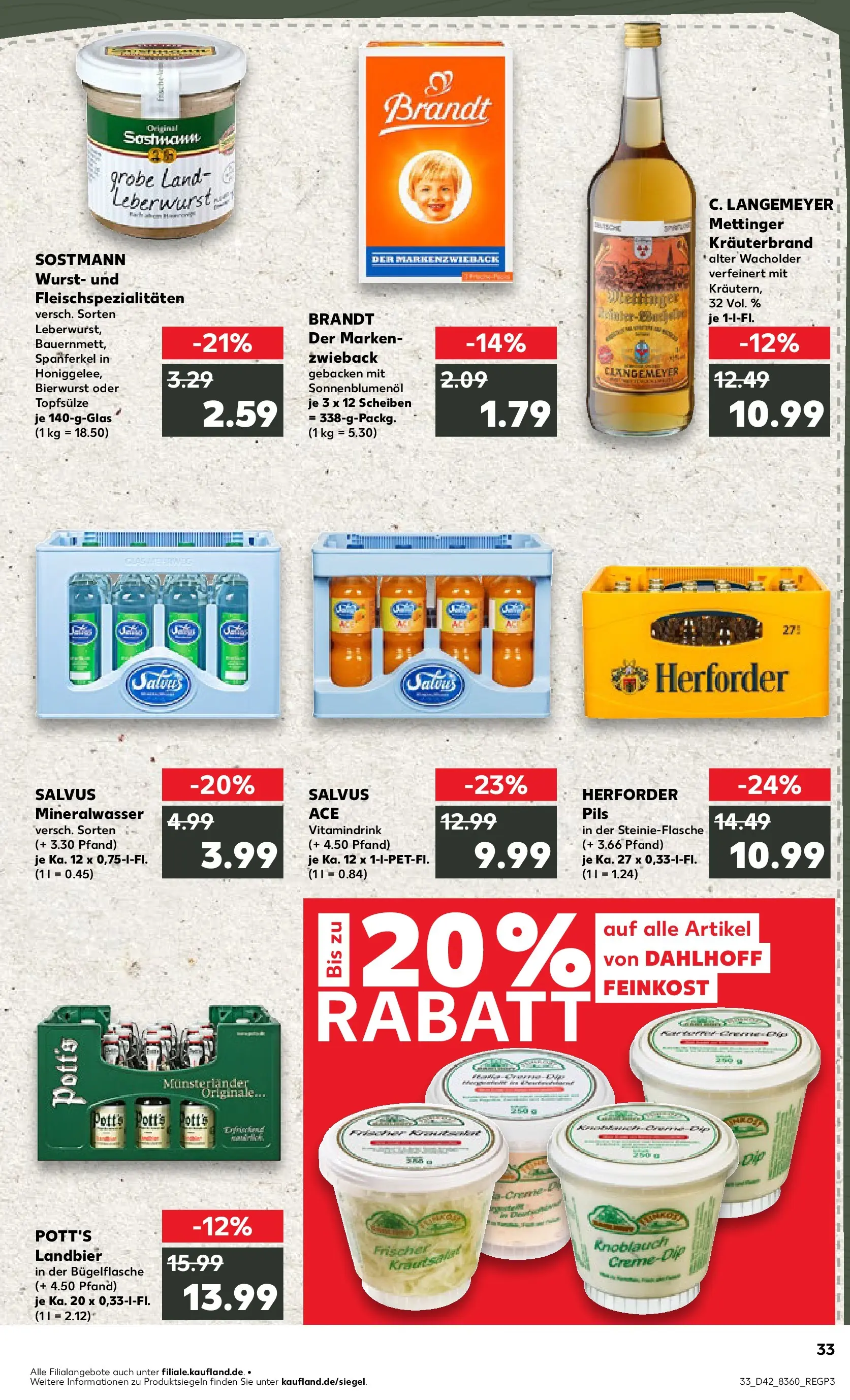 Prospekt Kaufland ab 19.10.2025 » Angebote und Werbung Online | Seite: 33 | Produkte: Pils, Mineralwasser, Wurst, Knoblauch Prospekt Kaufland ab 19.10.2025 » Angebote Online zum Blättern | Seite: 33 | Produkte: Pils, Mineralwasser, Wurst, Knoblauch