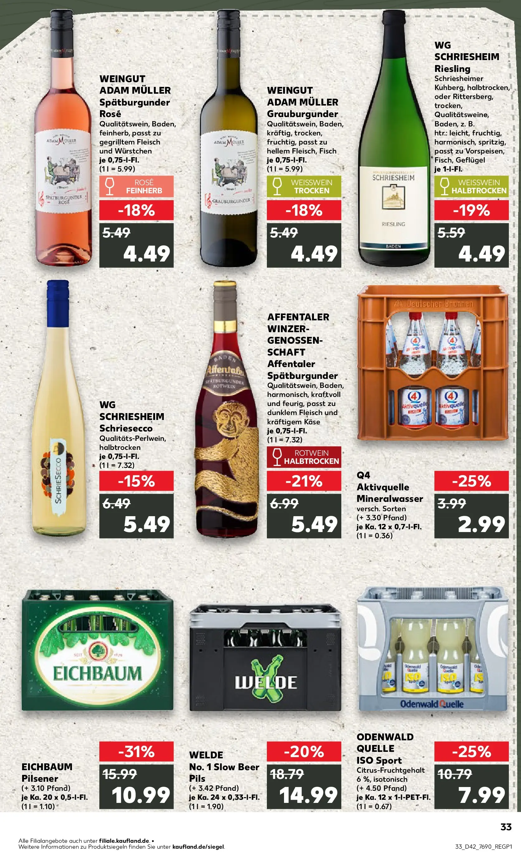 Prospekt Kaufland ab 19.10.2025 » Angebote und Werbung Online | Seite: 33 | Produkte: Bad, Pils, Fisch, Fleisch Prospekt Kaufland ab 19.10.2025 » Angebote Online zum Blättern | Seite: 33 | Produkte: Bad, Pils, Fisch, Fleisch