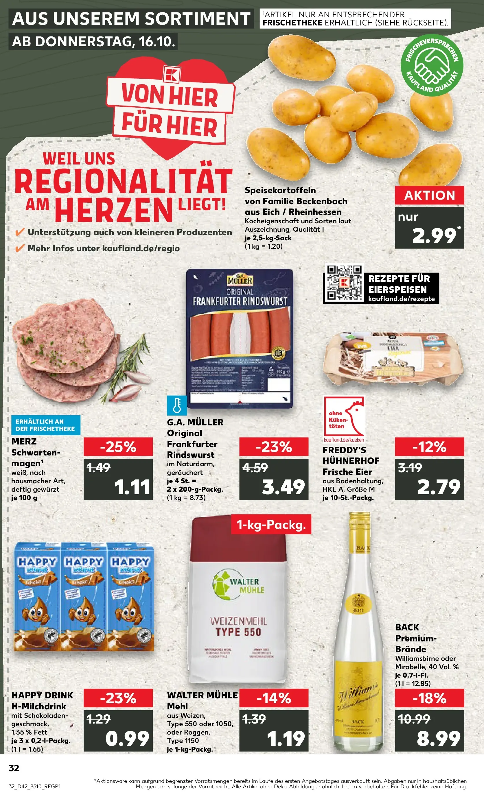 Prospekt Kaufland ab 19.10.2025 » Angebote und Werbung Online | Seite: 32 | Produkte: Mühle, Mehl, Eier, Weizenmehl Prospekt Kaufland ab 19.10.2025 » Angebote Online zum Blättern | Seite: 32 | Produkte: Mühle, Mehl, Eier, Weizenmehl