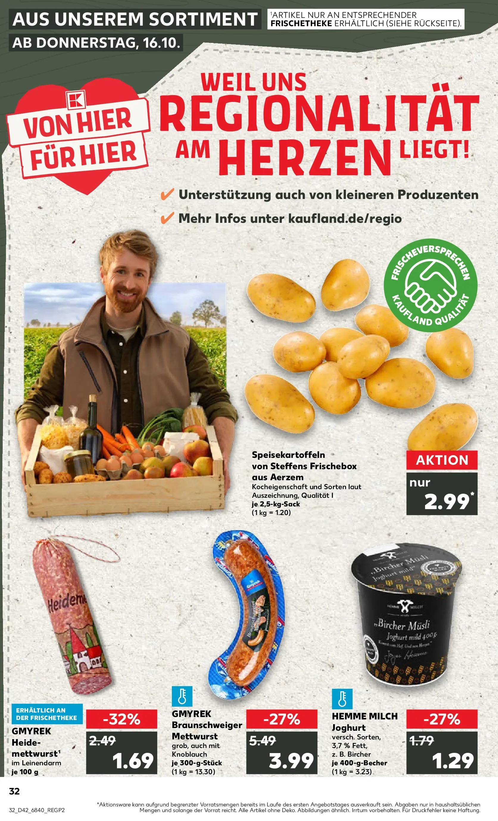 Prospekt Kaufland ab 19.10.2025 » Angebote und Werbung Online | Seite: 32 | Produkte: Musli, Milch, Joghurt, Knoblauch Prospekt Kaufland ab 19.10.2025 » Angebote Online zum Blättern | Seite: 32 | Produkte: Musli, Milch, Joghurt, Knoblauch