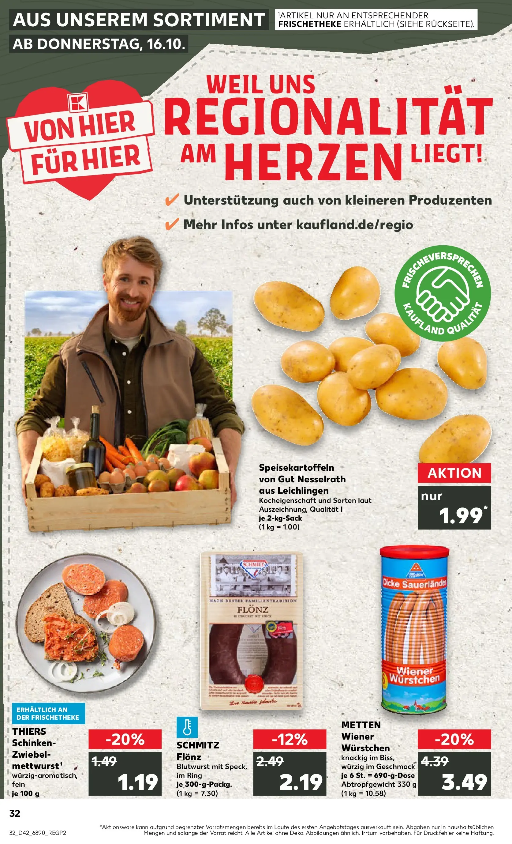 Prospekt Kaufland ab 19.10.2025 » Angebote und Werbung Online | Seite: 32 | Produkte: Wiener wurstchen, Schinken Prospekt Kaufland ab 19.10.2025 » Angebote Online zum Blättern | Seite: 32 | Produkte: Wiener wurstchen, Schinken