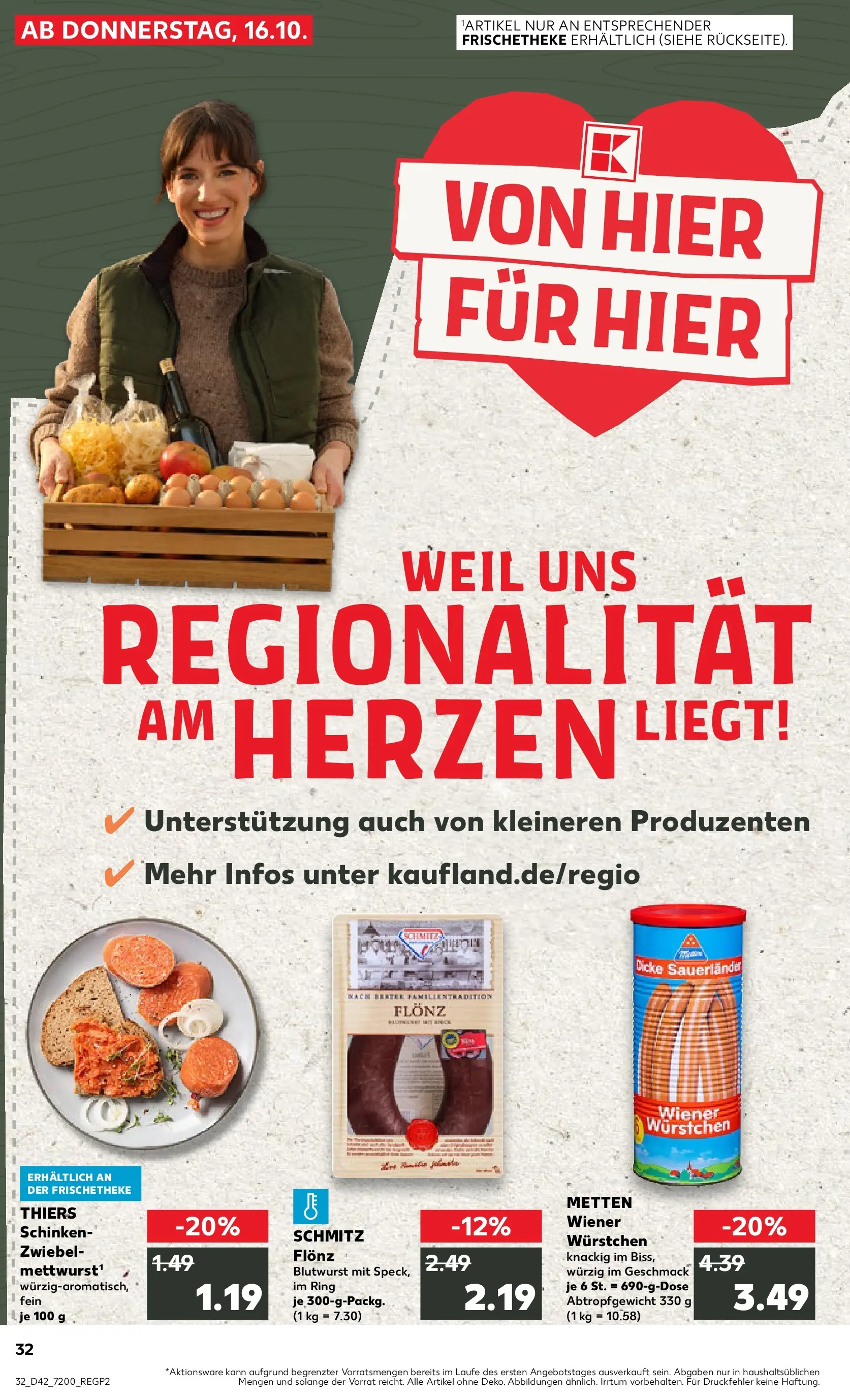 Prospekt Kaufland ab 19.10.2025 » Angebote und Werbung Online | Seite: 32 | Produkte: Wiener wurstchen, Schinken Prospekt Kaufland ab 19.10.2025 » Angebote Online zum Blättern | Seite: 32 | Produkte: Wiener wurstchen, Schinken