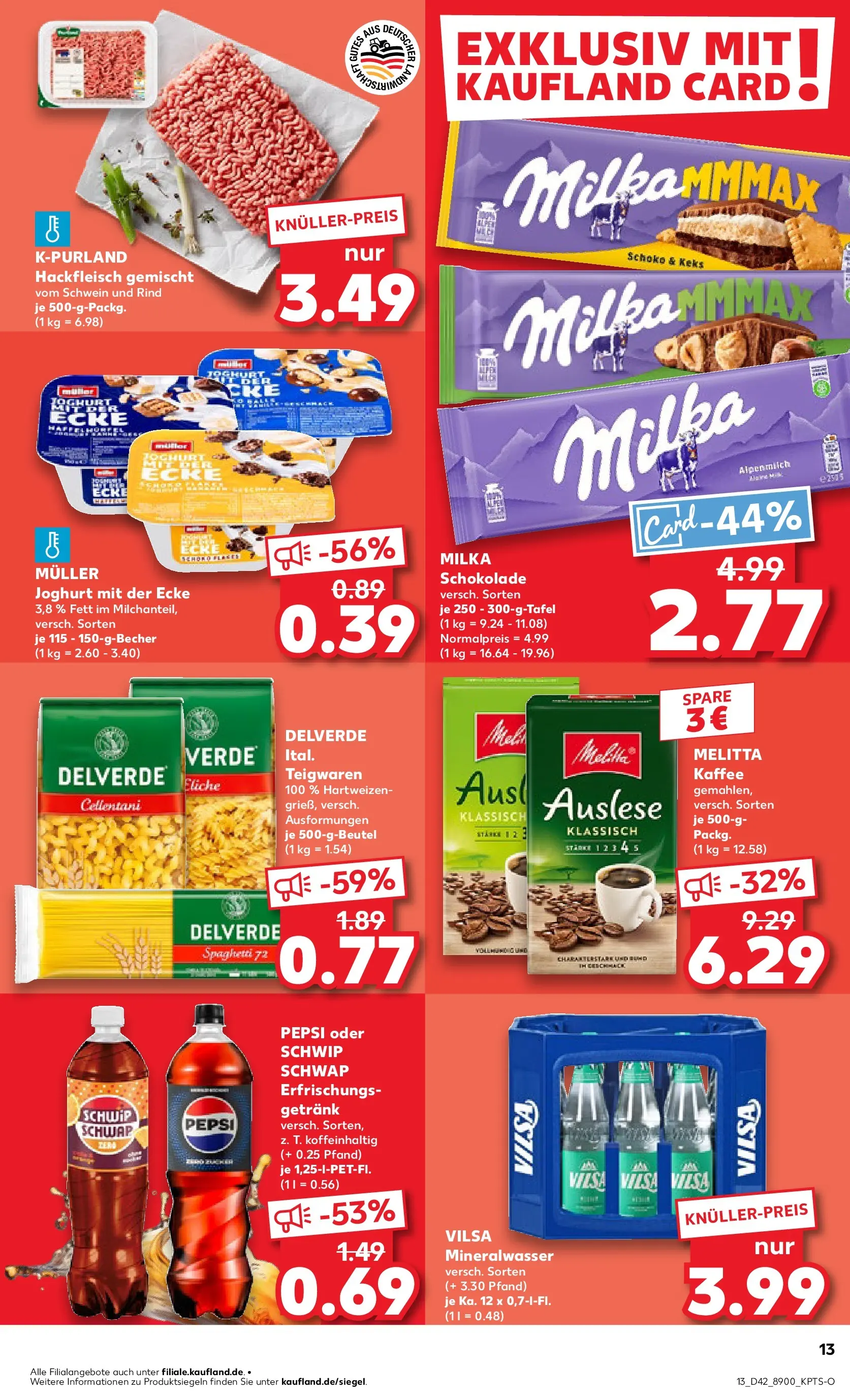 Prospekt Kaufland ab 19.10.2025 » Angebote und Werbung Online | Seite: 13 | Produkte: Kaffee, Schwip schwap, Milka, Pepsi Prospekt Kaufland ab 19.10.2025 » Angebote Online zum Blättern | Seite: 13 | Produkte: Kaffee, Schwip schwap, Milka, Pepsi
