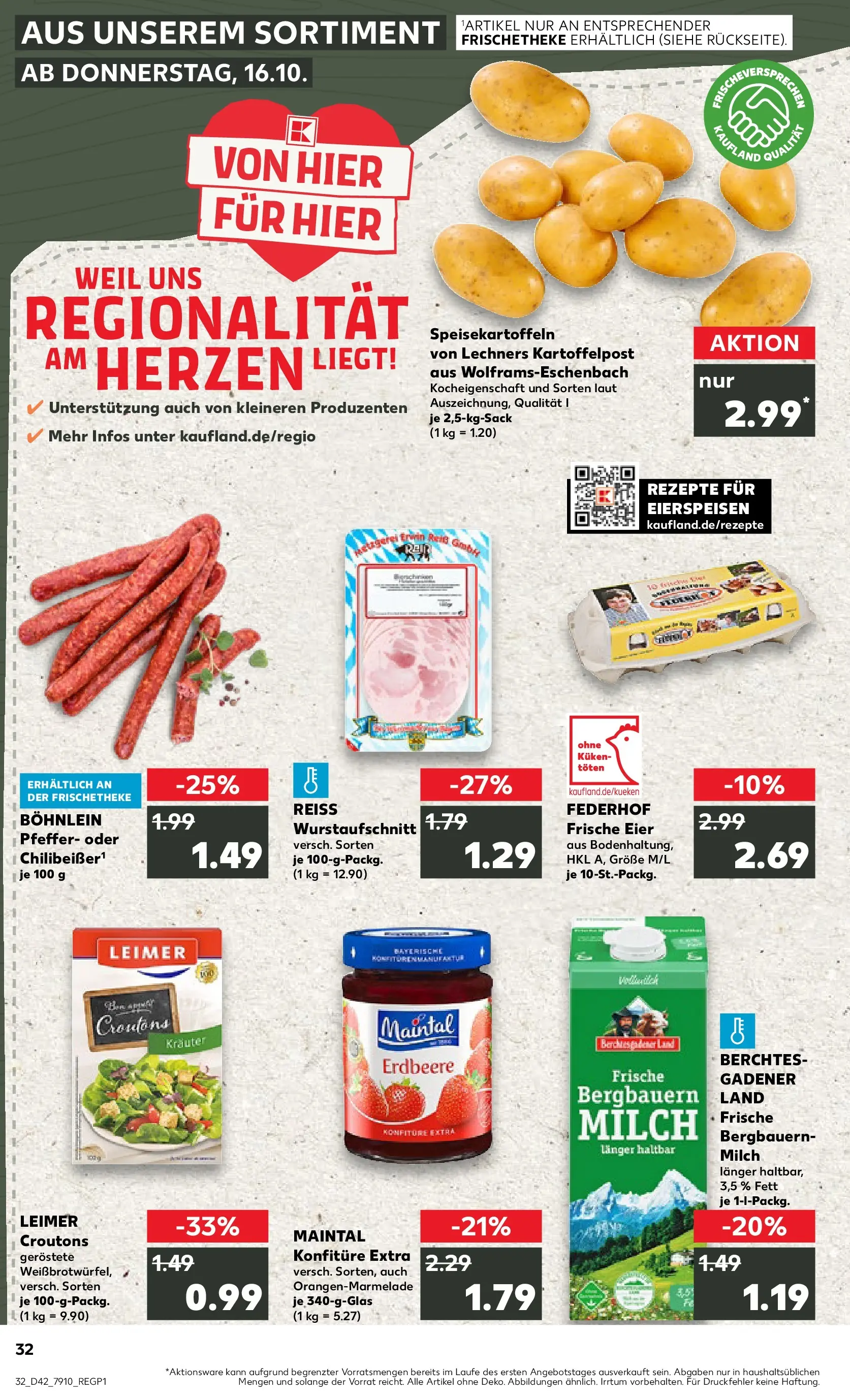 Prospekt Kaufland ab 19.10.2025 » Angebote Online zum Blättern | Seite: 32 | Produkte: Milch, Eier, Pfeffer